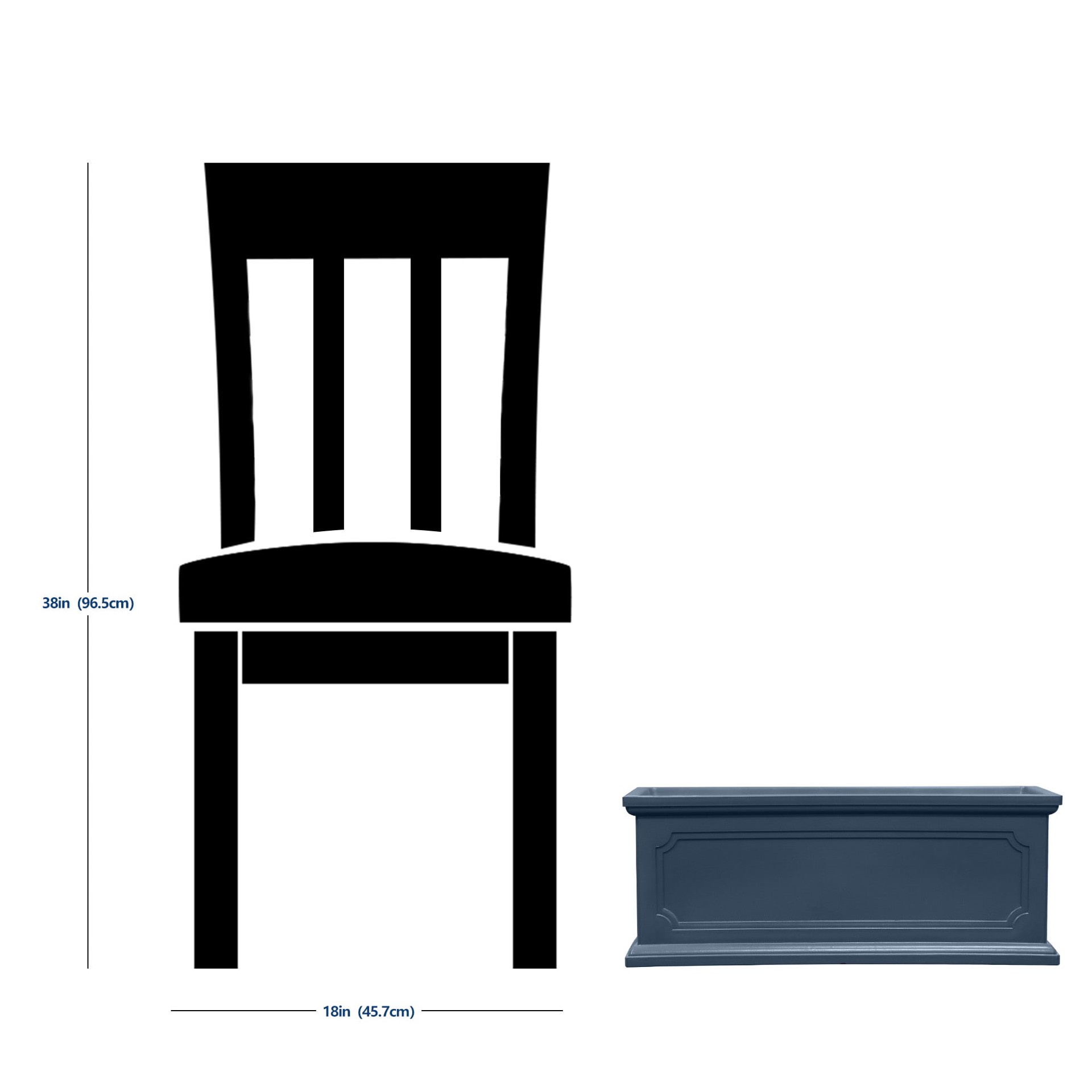 slide 6 of 6, allen + roth Rectangle 8.58-in W x 20.59-in L Blue Resin Indoor/Outdoor Self Watering Planter, 1 ct