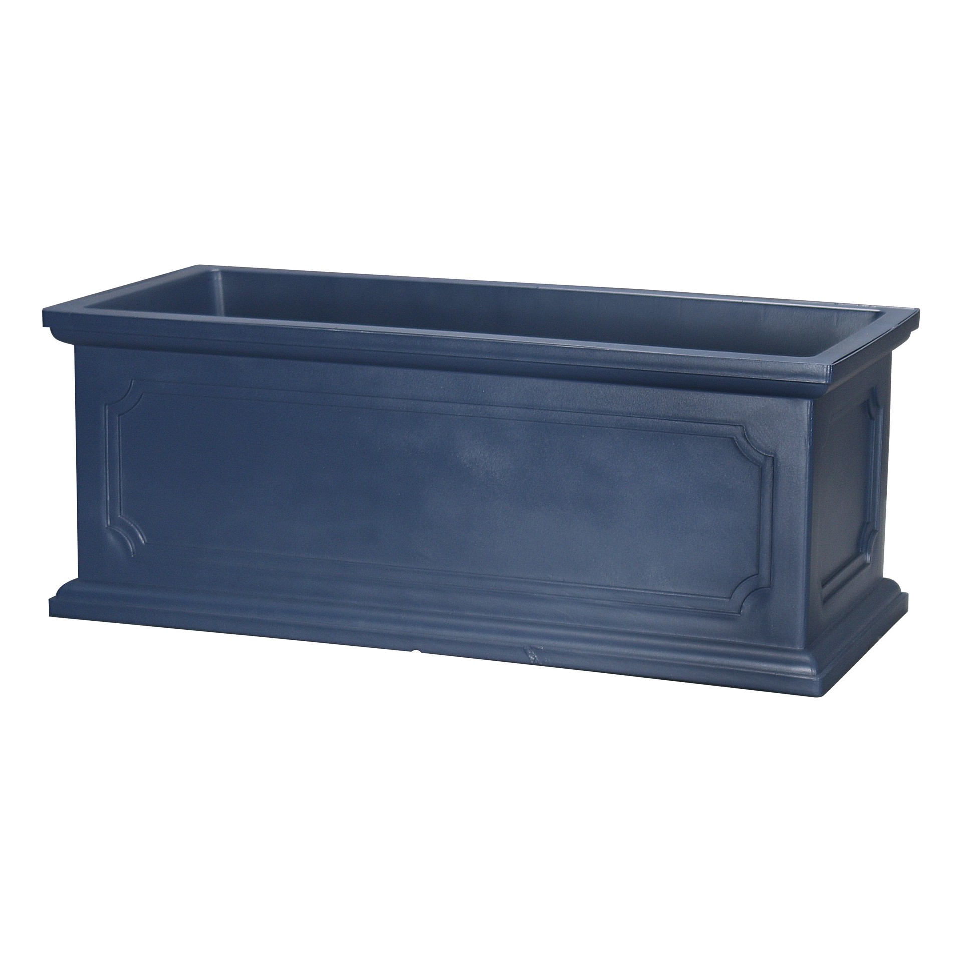 slide 1 of 6, allen + roth Rectangle 8.58-in W x 20.59-in L Blue Resin Indoor/Outdoor Self Watering Planter, 1 ct