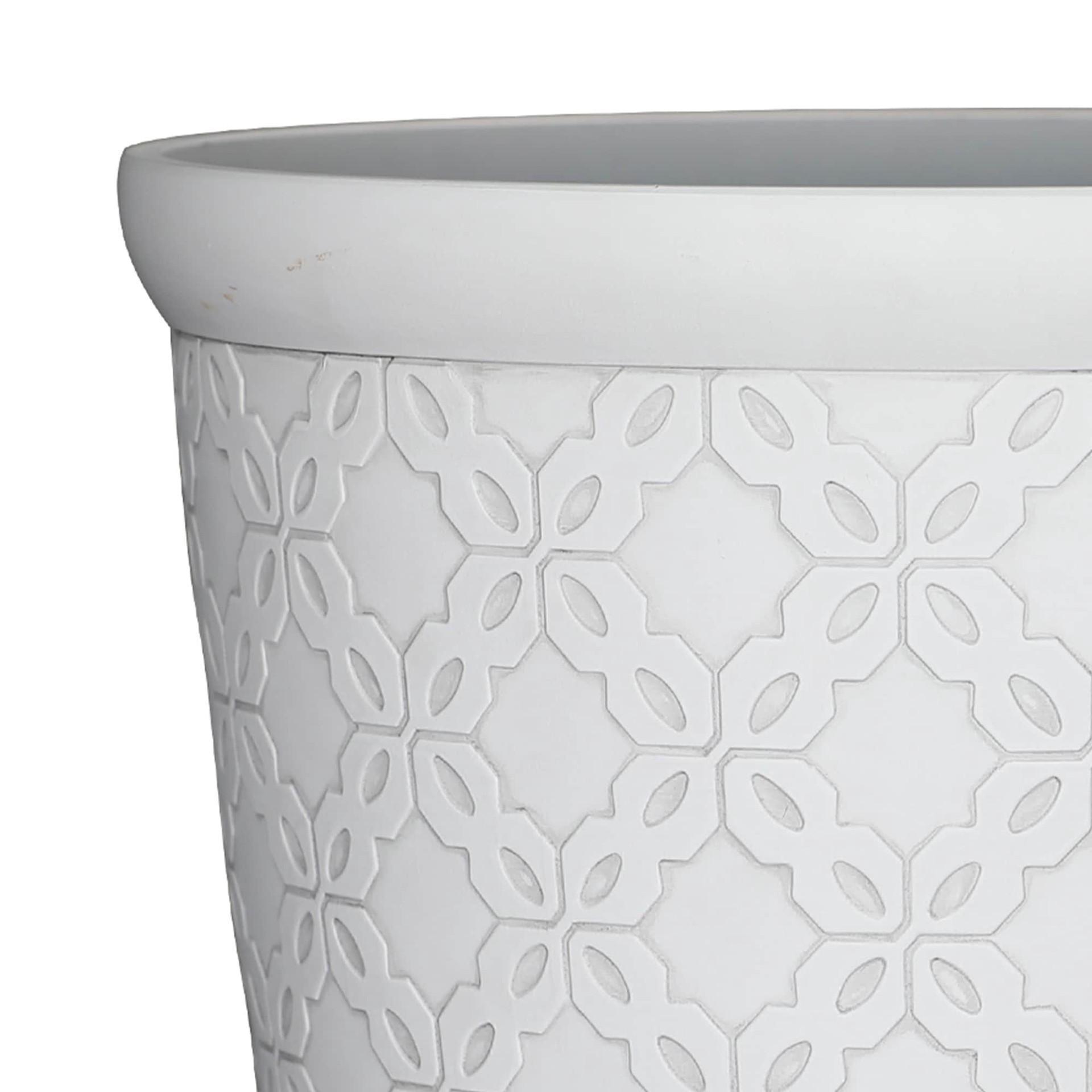 slide 5 of 6, allen + roth 14.96-in W x 14.96-in L White Resin Indoor/Outdoor Planter, 1 ct
