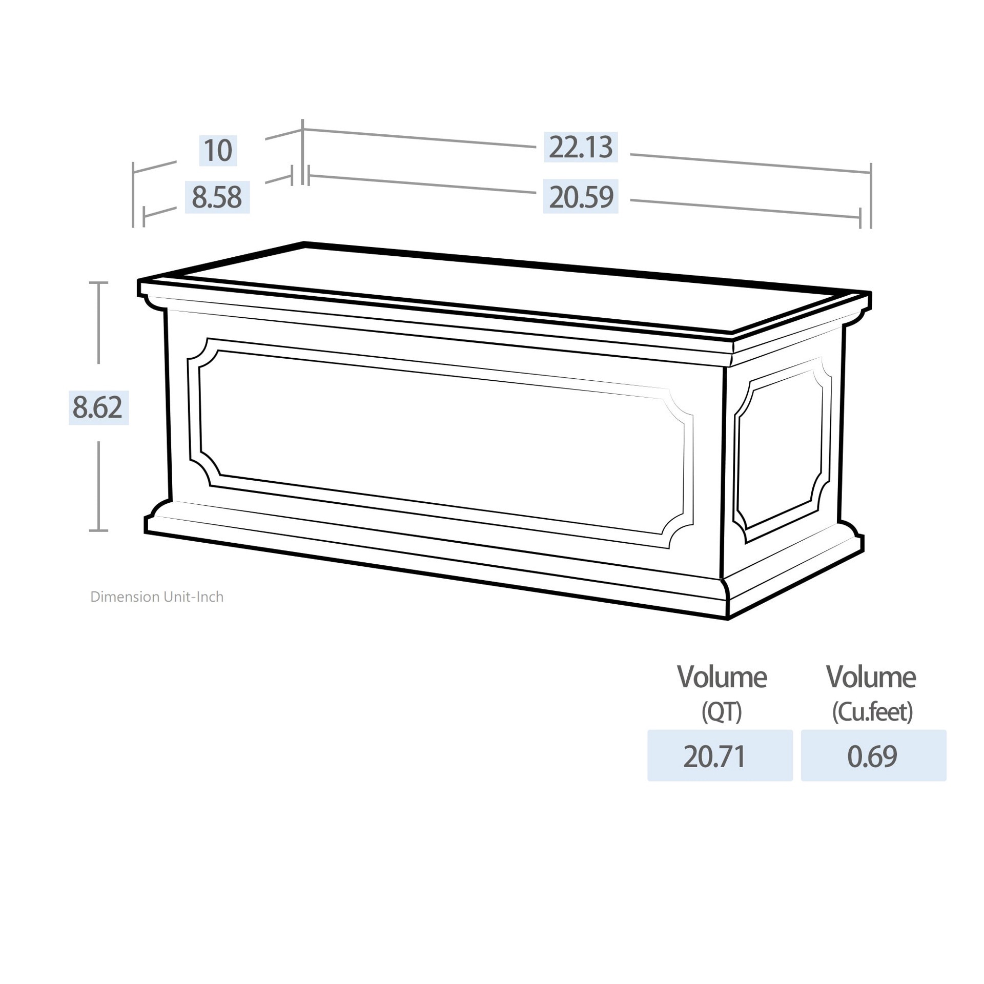 slide 4 of 6, allen + roth Rectangle 8.58-in W x 20.59-in L White Resin Indoor/Outdoor Self Watering Planter, 1 ct