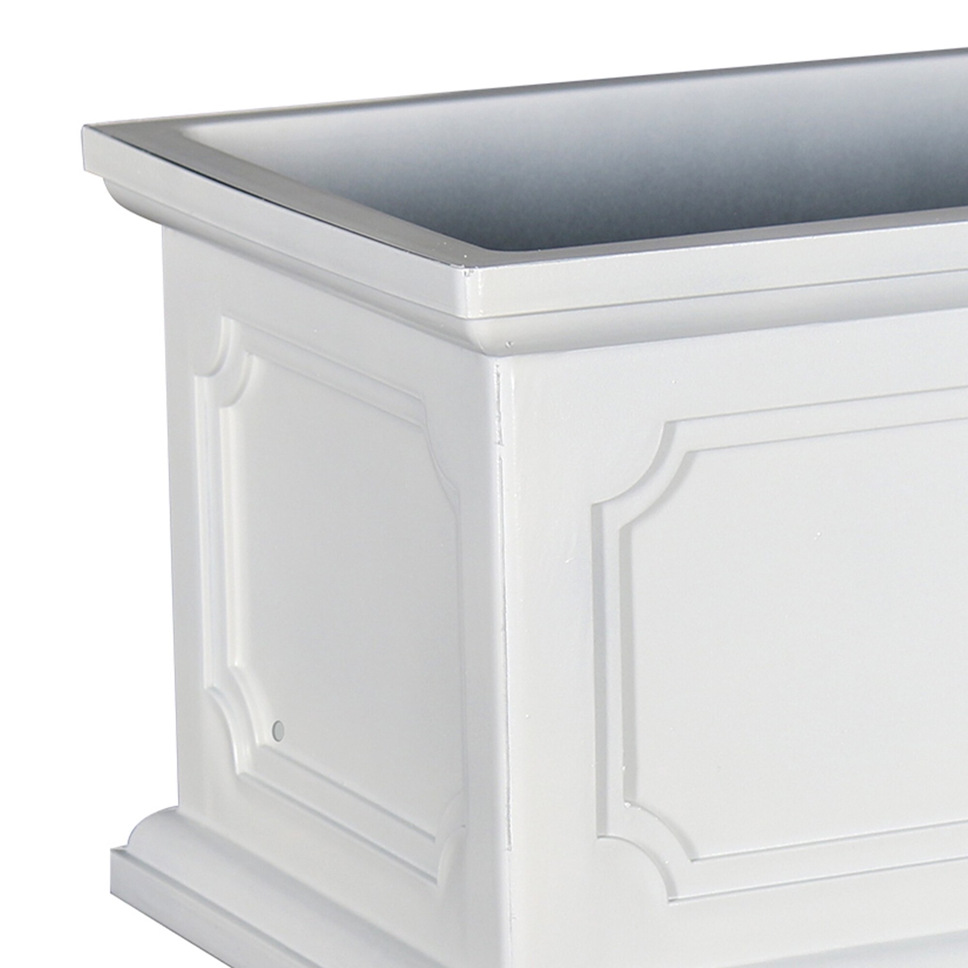 slide 5 of 6, allen + roth Rectangle 8.58-in W x 20.59-in L White Resin Indoor/Outdoor Self Watering Planter, 1 ct