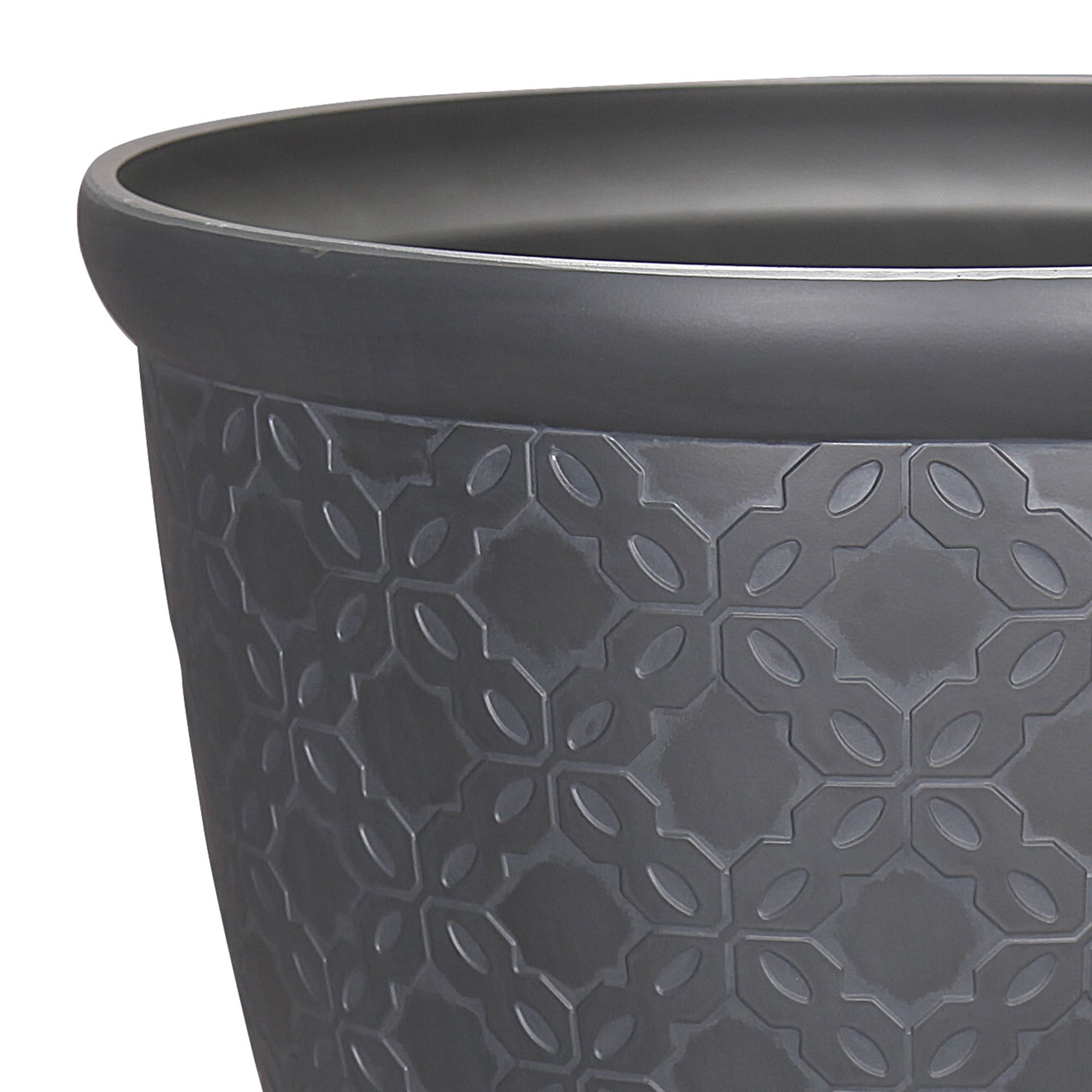 slide 3 of 6, allen + roth 15.04-in W x 15.04-in L Gray Resin Indoor/Outdoor Planter, 1 ct