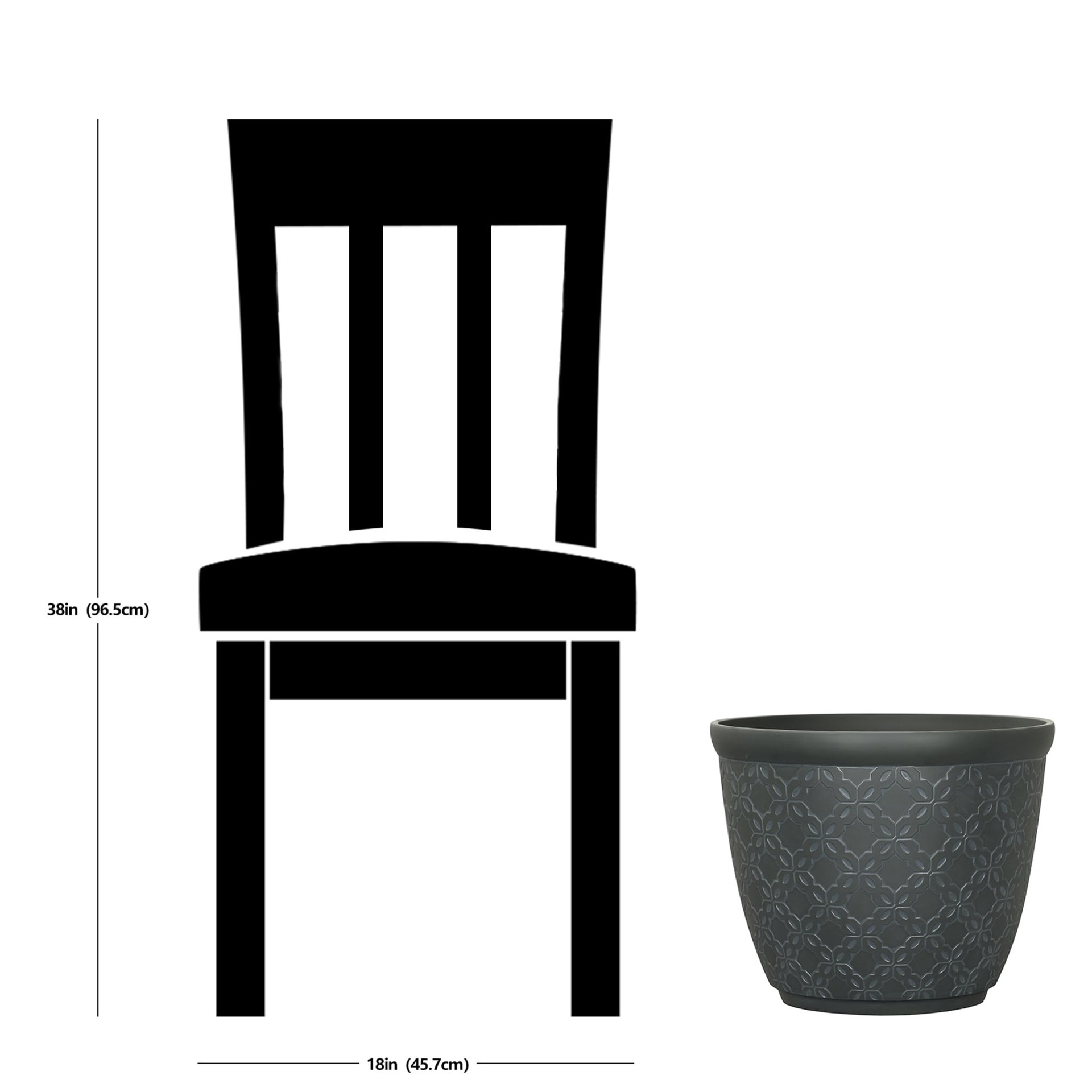 slide 6 of 6, allen + roth 15.04-in W x 15.04-in L Gray Resin Indoor/Outdoor Planter, 1 ct