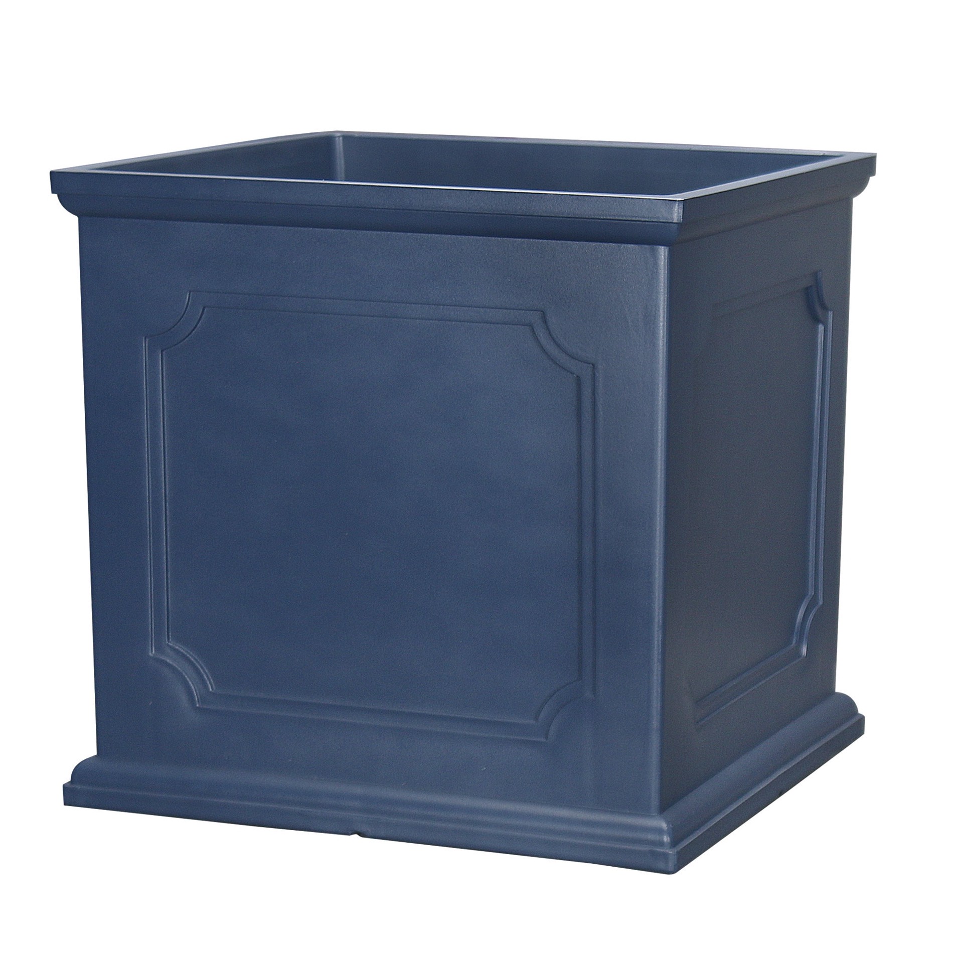 slide 1 of 6, allen + roth Square 14.02-in W x 14.02-in L Blue Resin Indoor/Outdoor Self Watering Planter, 1 ct