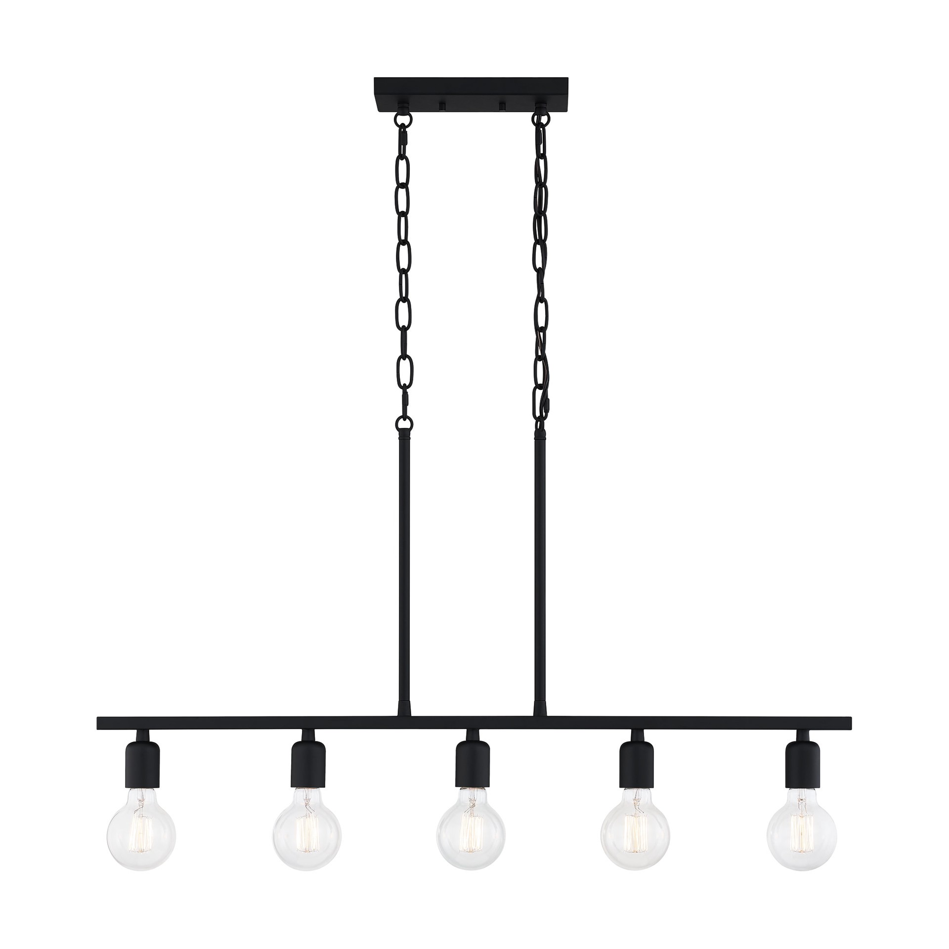 slide 3 of 6, Quoizel Pendle Brooke 5 -Light Matte Black Modern/contemporary Bare bulb For Use in Bathrooms, Bedrooms, Dining Rooms, Foyers, Kitchens, Living Rooms Chandelier, 1 ct