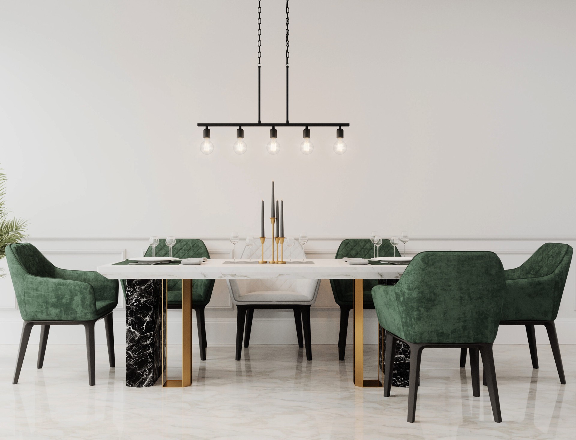 slide 4 of 6, Quoizel Pendle Brooke 5 -Light Matte Black Modern/contemporary Bare bulb For Use in Bathrooms, Bedrooms, Dining Rooms, Foyers, Kitchens, Living Rooms Chandelier, 1 ct