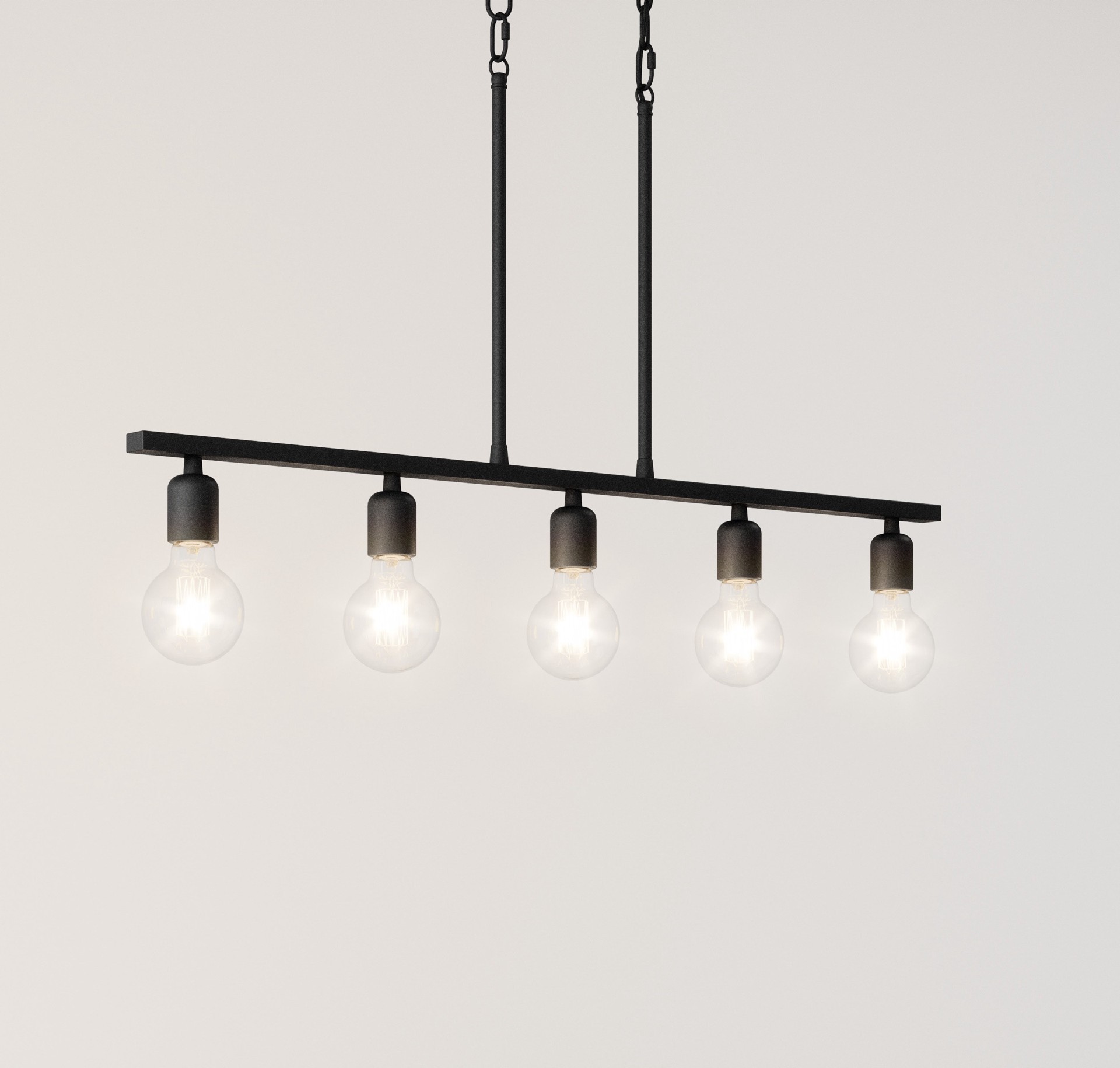 slide 5 of 6, Quoizel Pendle Brooke 5 -Light Matte Black Modern/contemporary Bare bulb For Use in Bathrooms, Bedrooms, Dining Rooms, Foyers, Kitchens, Living Rooms Chandelier, 1 ct