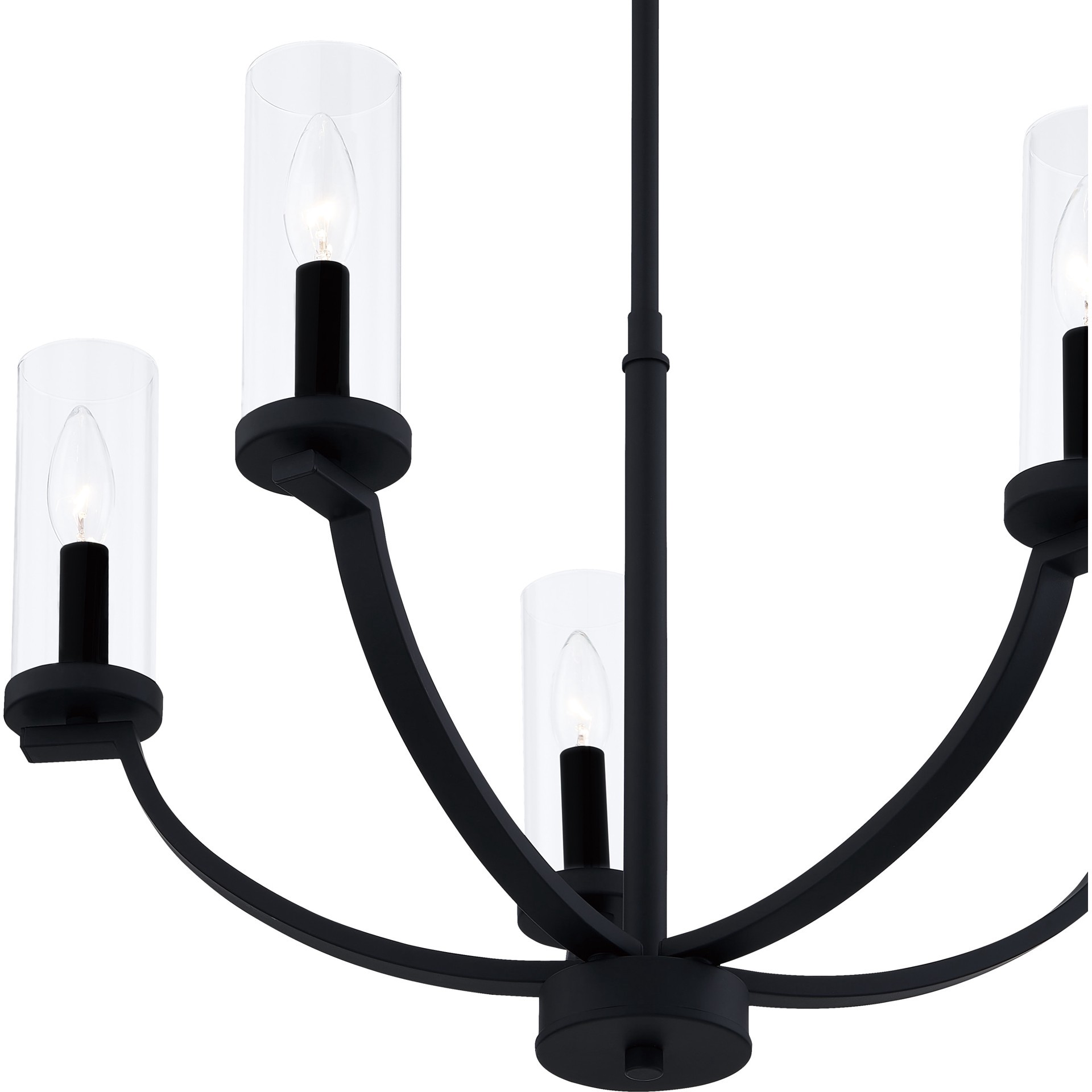 slide 5 of 6, Quoizel Baylor 5 -Light Matte Black Transitional For Use in Bathrooms, Bedrooms, Dining Rooms, Foyers, Kitchens, Living Rooms Chandelier, 1 ct