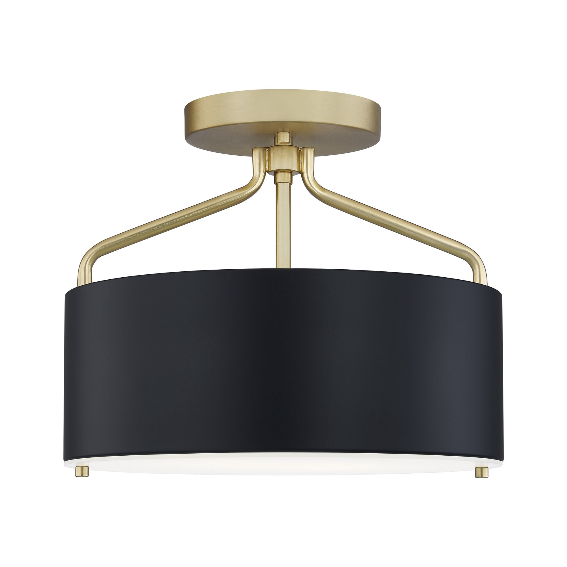 slide 2 of 6, Quoizel Covington 2 -Light 13-in Matte Black Semi Flush Mount Light, 1 ct