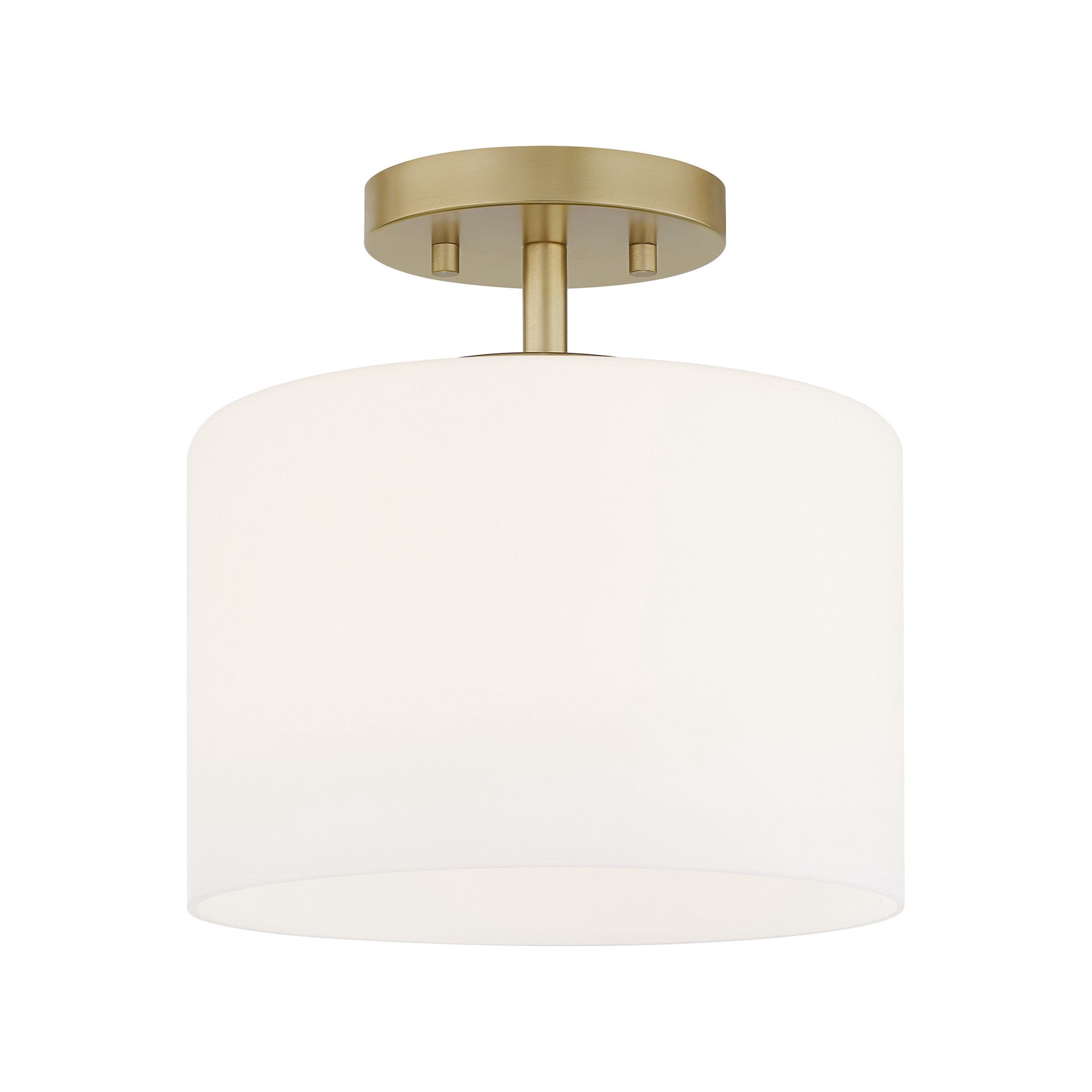 slide 2 of 6, Quoizel Vista 1 -Light 10-in Brushed Gold Semi Flush Mount Light, 1 ct