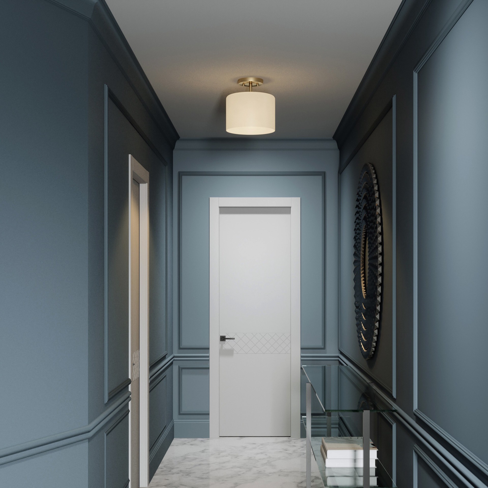 slide 4 of 6, Quoizel Vista 1 -Light 10-in Brushed Gold Semi Flush Mount Light, 1 ct