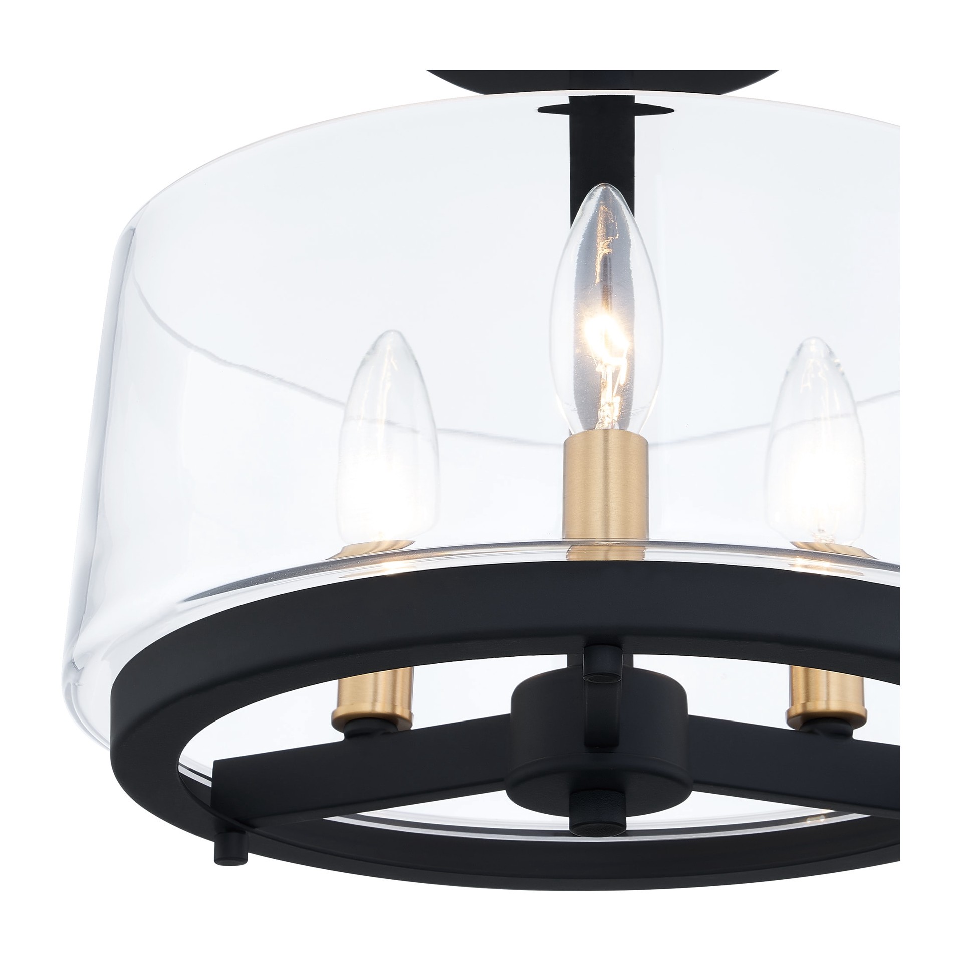 slide 5 of 6, Quoizel Whitlock 3 -Light 12-in Matte Black Semi Flush Mount Light, 1 ct