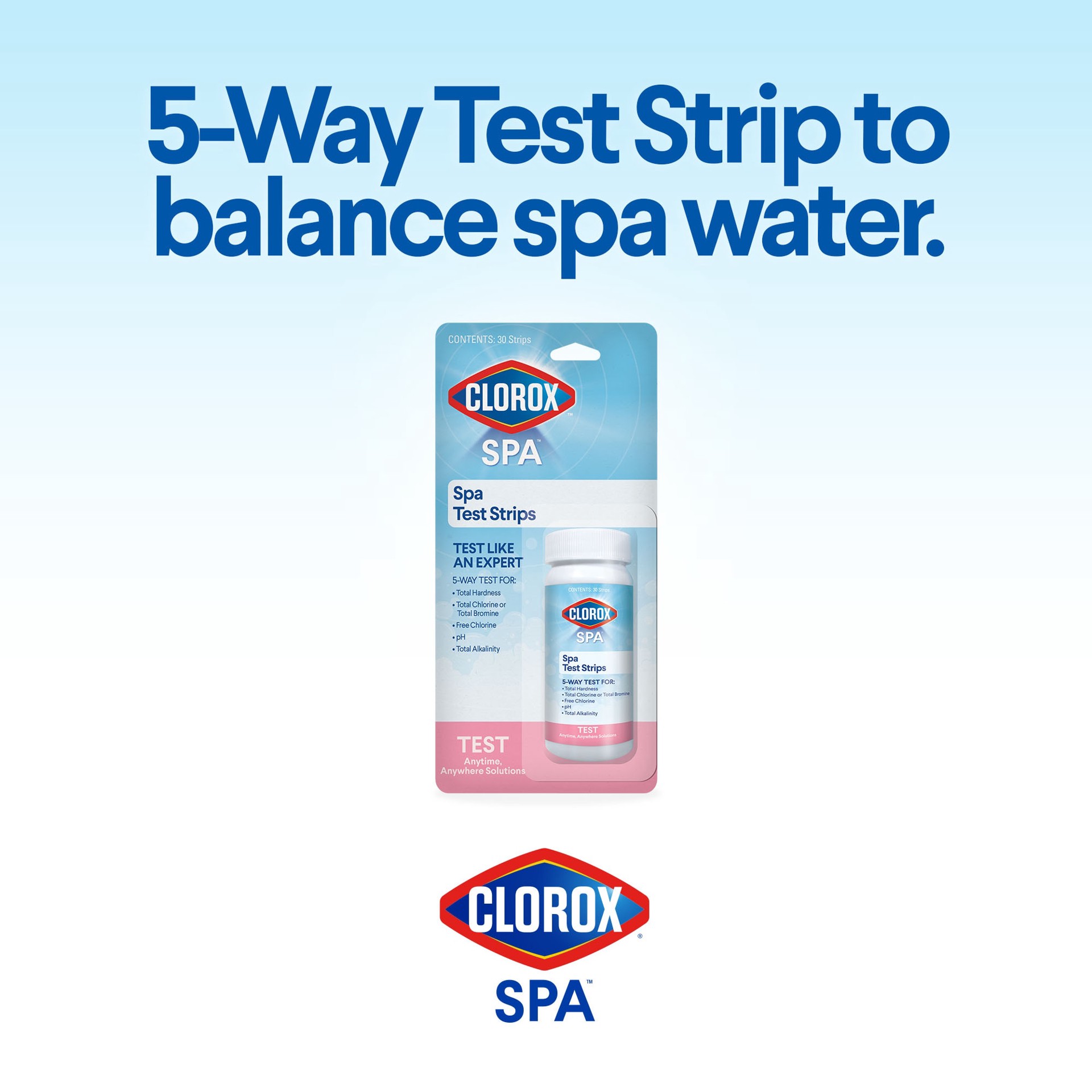 slide 2 of 6, Clorox Pool&Spa 30 -Pack Pool Test Strips, 1 ct