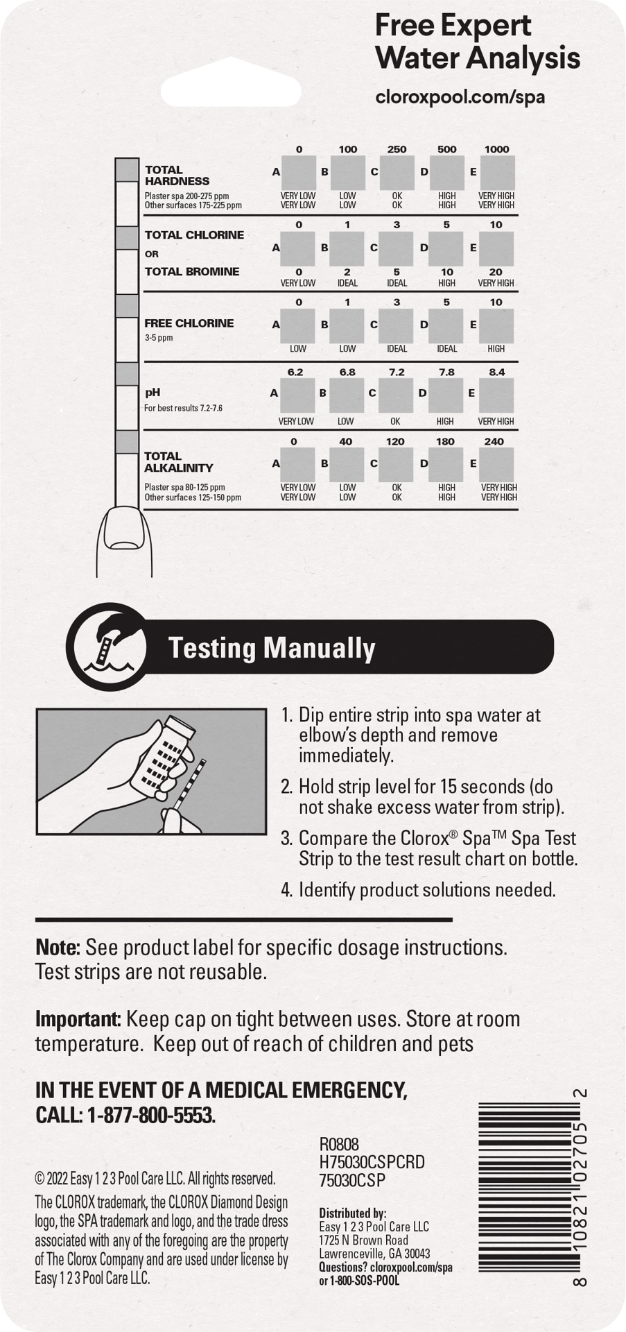 slide 6 of 6, Clorox Pool&Spa 30 -Pack Pool Test Strips, 1 ct