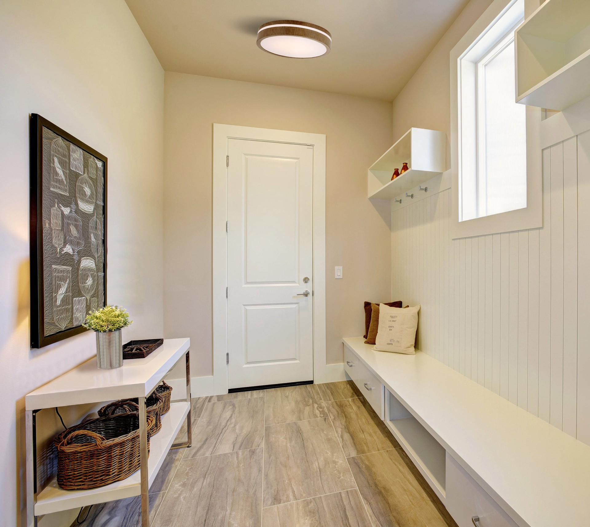 slide 3 of 6, Origin 21 Dunst 13-in Antique Bronze Integrated LED Flush Mount Light, 1 ct