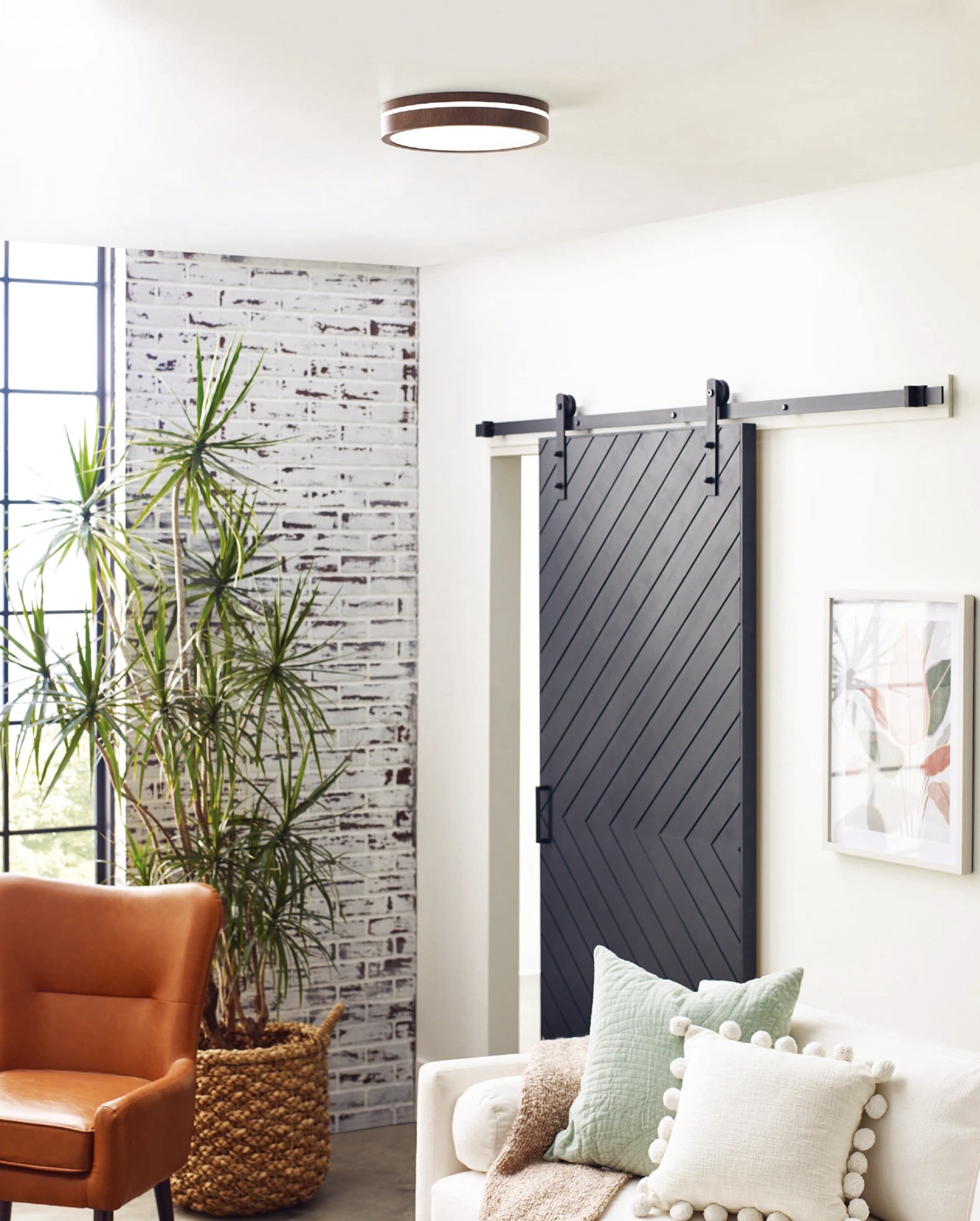 slide 5 of 6, Origin 21 Dunst 13-in Antique Bronze Integrated LED Flush Mount Light, 1 ct