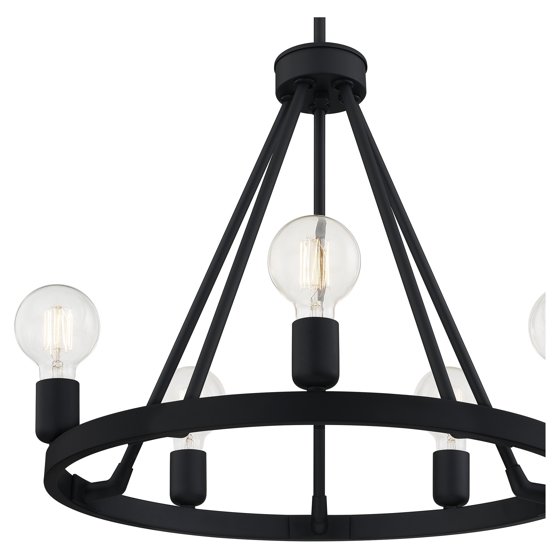 slide 5 of 6, Quoizel Pendle Brooke 5 -Light Matte Black Modern/contemporary Bare bulb For Use in Bathrooms, Bedrooms, Dining Rooms, Foyers, Kitchens, Living Rooms Chandelier, 1 ct