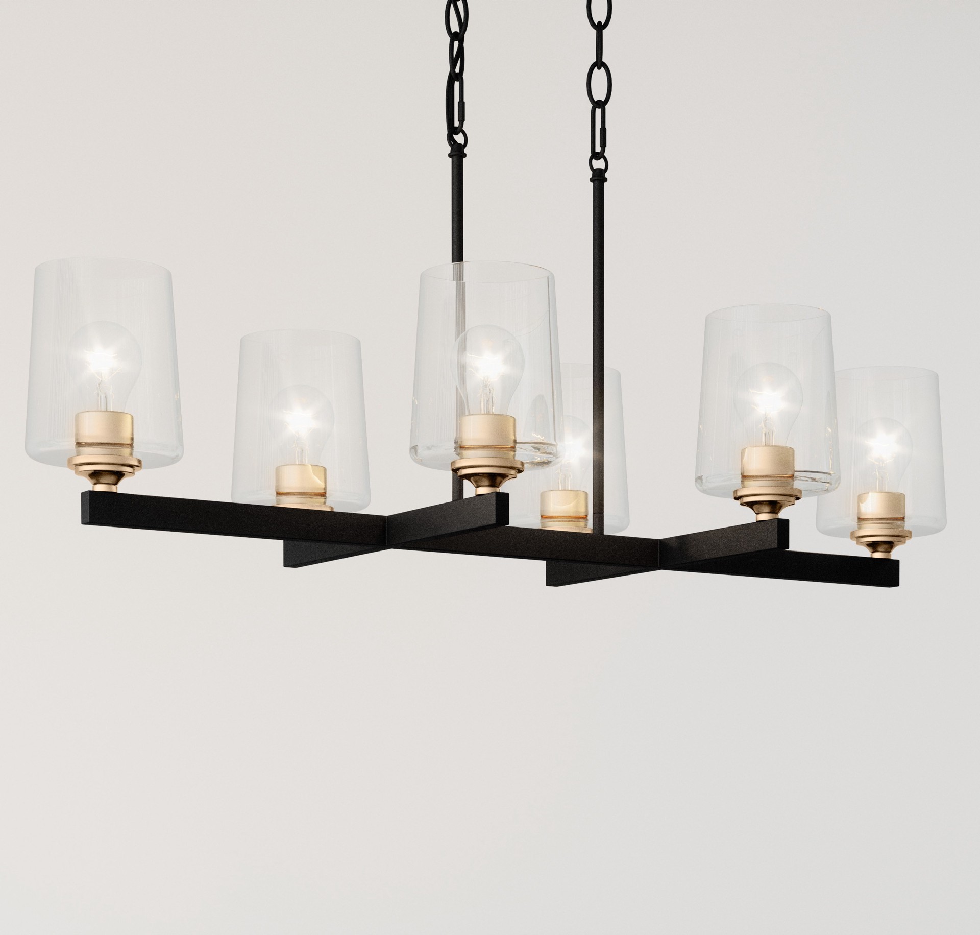 slide 5 of 6, Quoizel Whitlock 6 -Light Matte Black Modern/contemporary For Use in Bathrooms, Bedrooms, Dining Rooms, Foyers, Kitchens, Living Rooms Chandelier, 1 ct