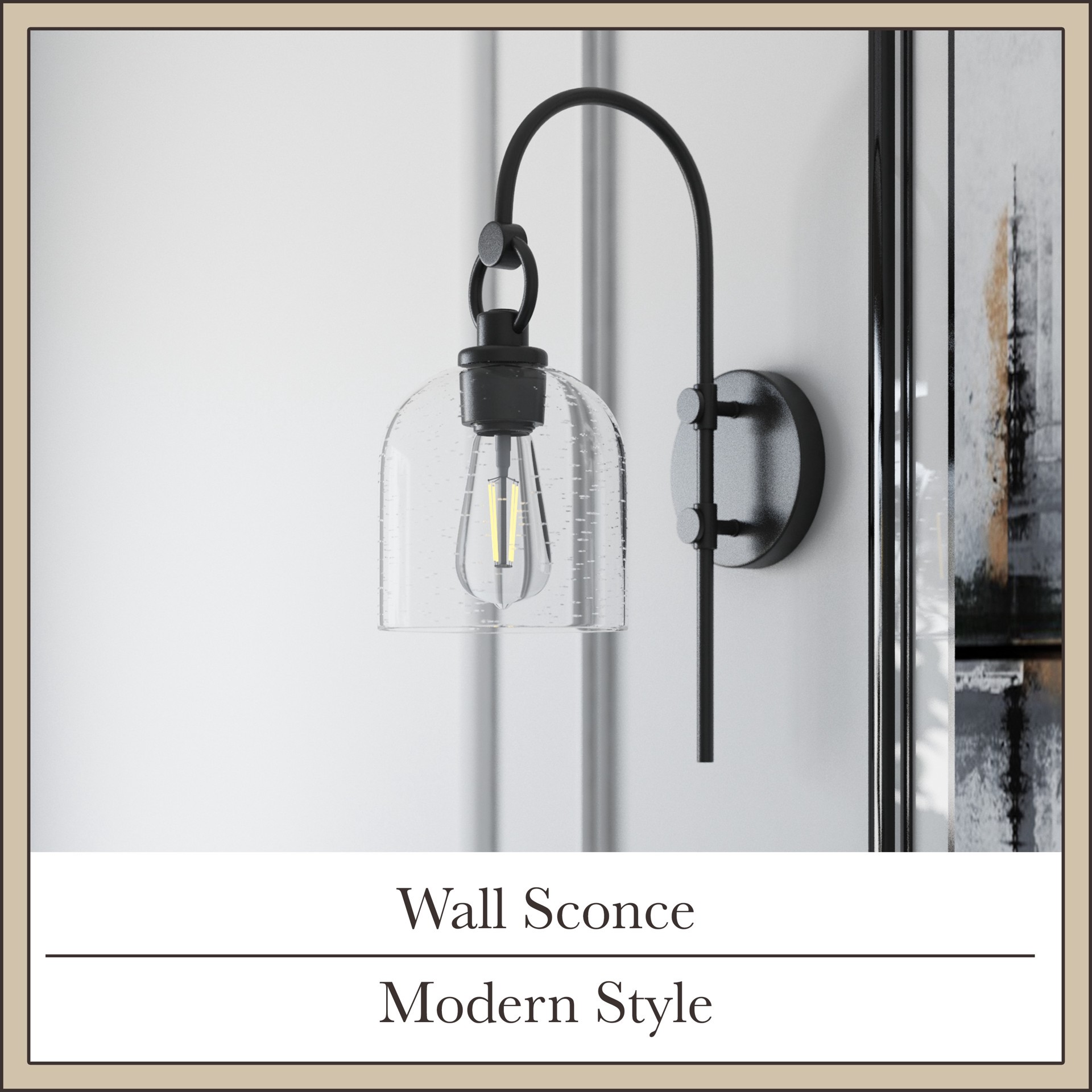 slide 6 of 6, allen + roth Berlant 5-in W 1 -Light Matte Black Vintage Wall Sconce, 1 ct