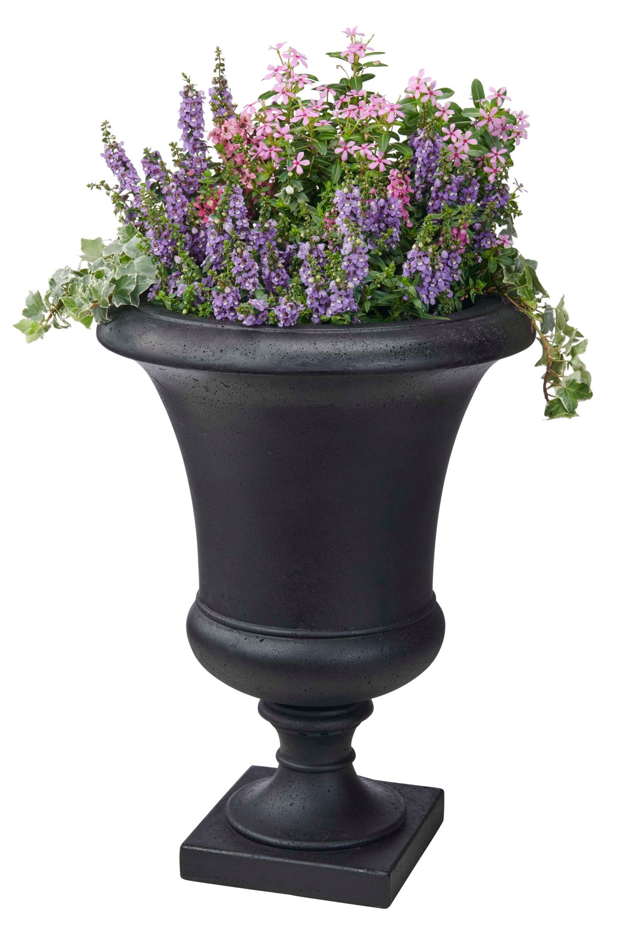 slide 2 of 6, allen + roth Urn 10.75-in W x 10.75-in L Black Mixed/Composite Indoor/Outdoor Planter, 1 ct
