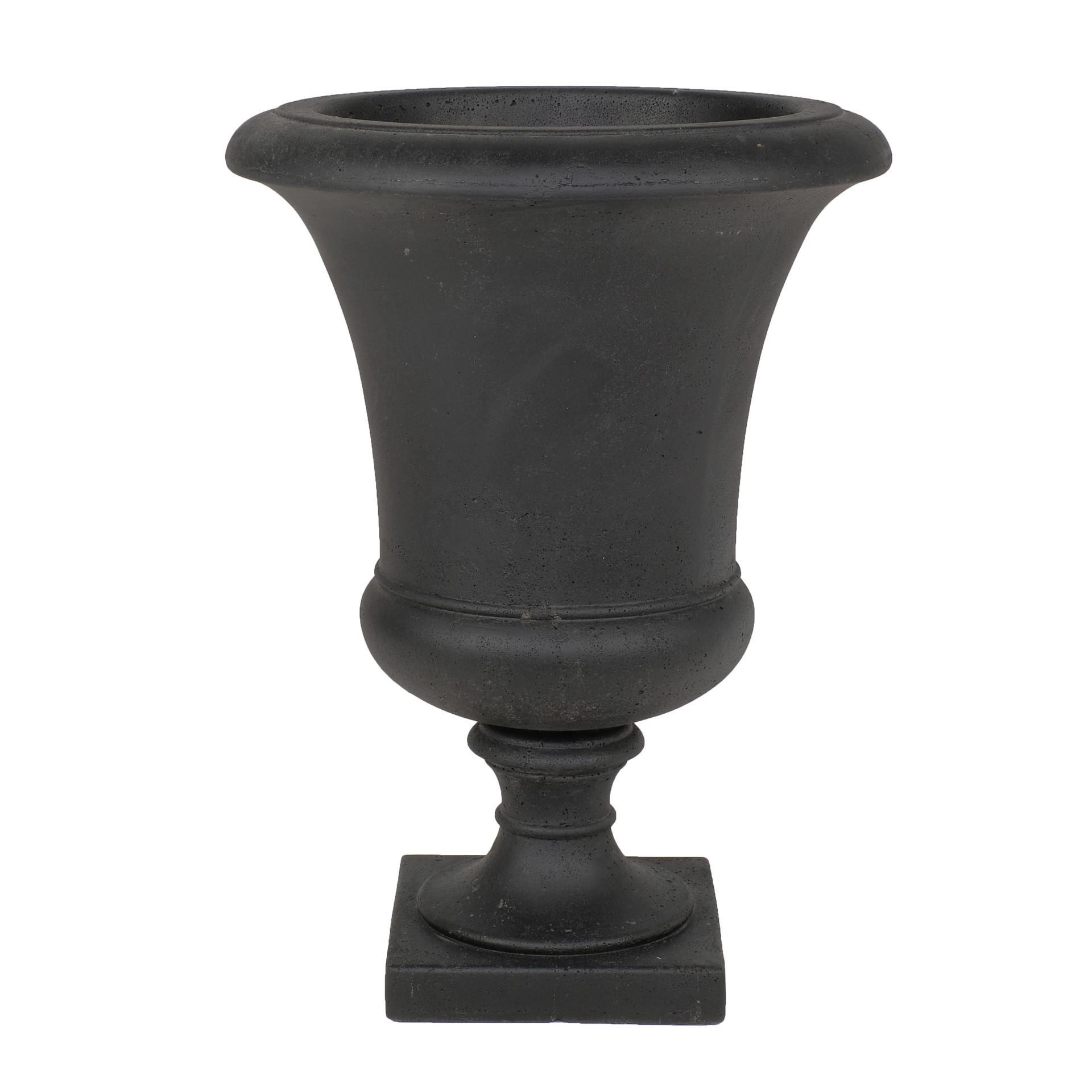 slide 1 of 6, allen + roth Urn 10.75-in W x 10.75-in L Black Mixed/Composite Indoor/Outdoor Planter, 1 ct