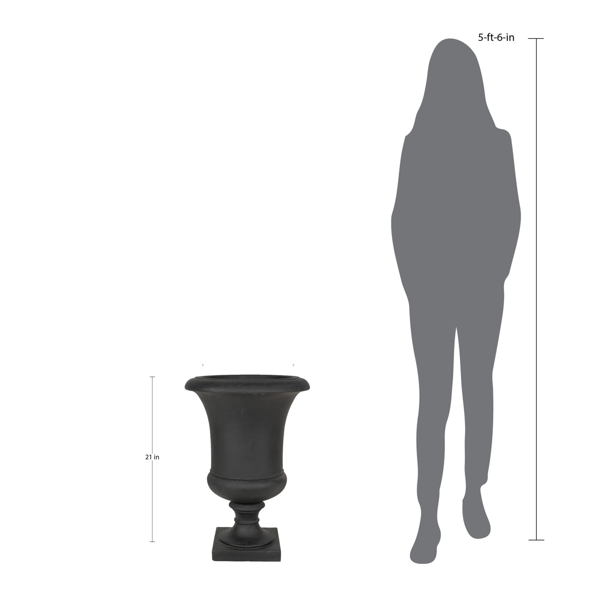 slide 5 of 6, allen + roth Urn 10.75-in W x 10.75-in L Black Mixed/Composite Indoor/Outdoor Planter, 1 ct