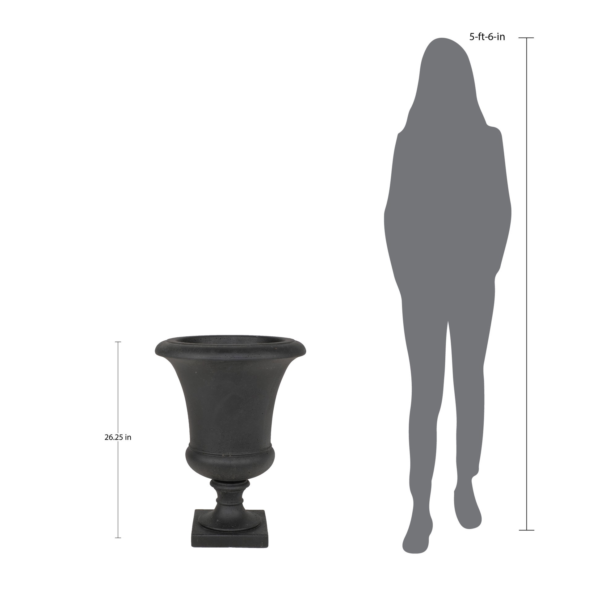 slide 5 of 6, allen + roth Urn 12.5-in W x 12.5-in L Black Mixed/Composite Indoor/Outdoor Planter, 1 ct