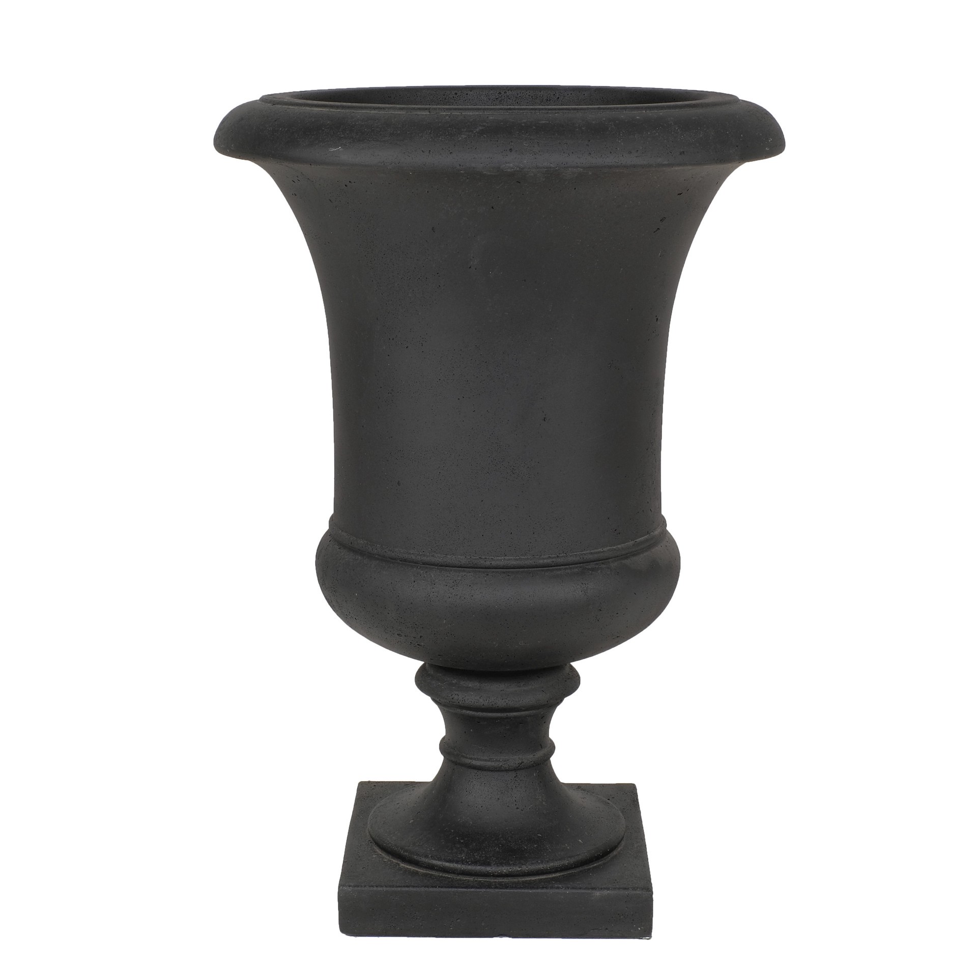 slide 1 of 6, allen + roth Urn 12.5-in W x 12.5-in L Black Mixed/Composite Indoor/Outdoor Planter, 1 ct
