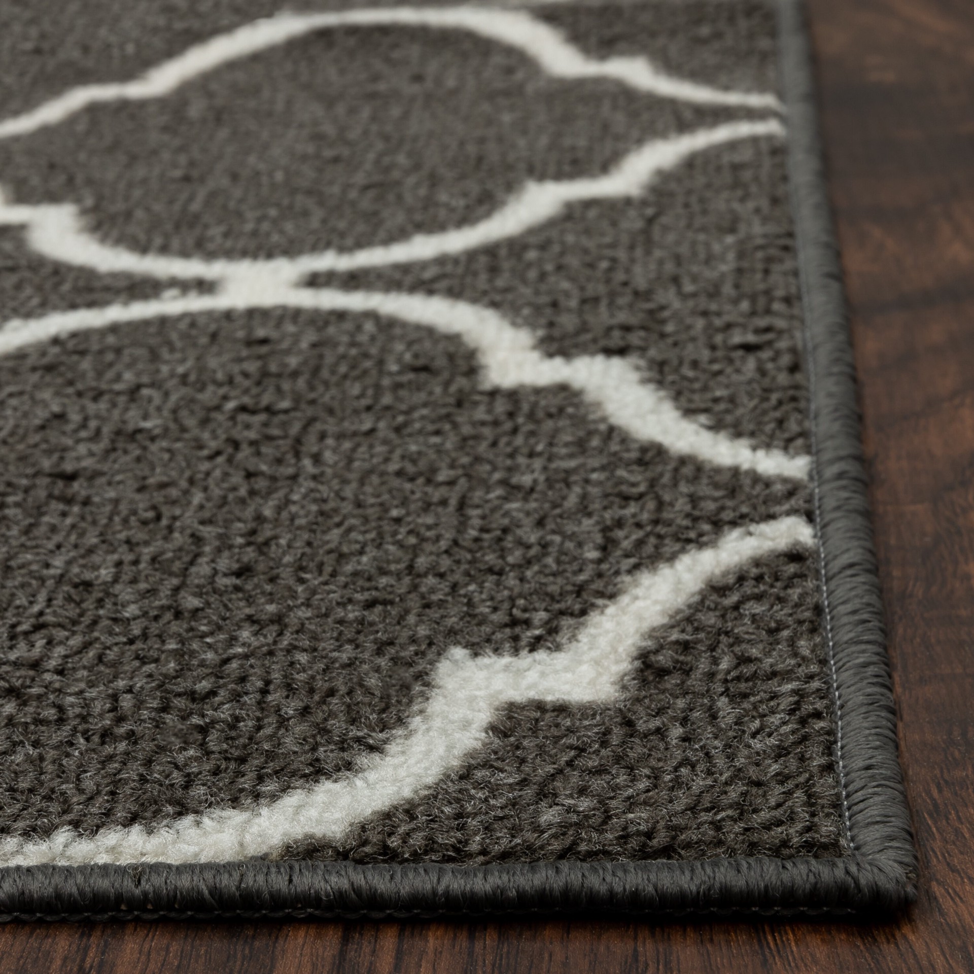 slide 2 of 6, Style Selections 2 x 4 (ft) Tufted Polyester Gray Rectangular Indoor Trellis Global Machine washable Throw rug, 1 ct