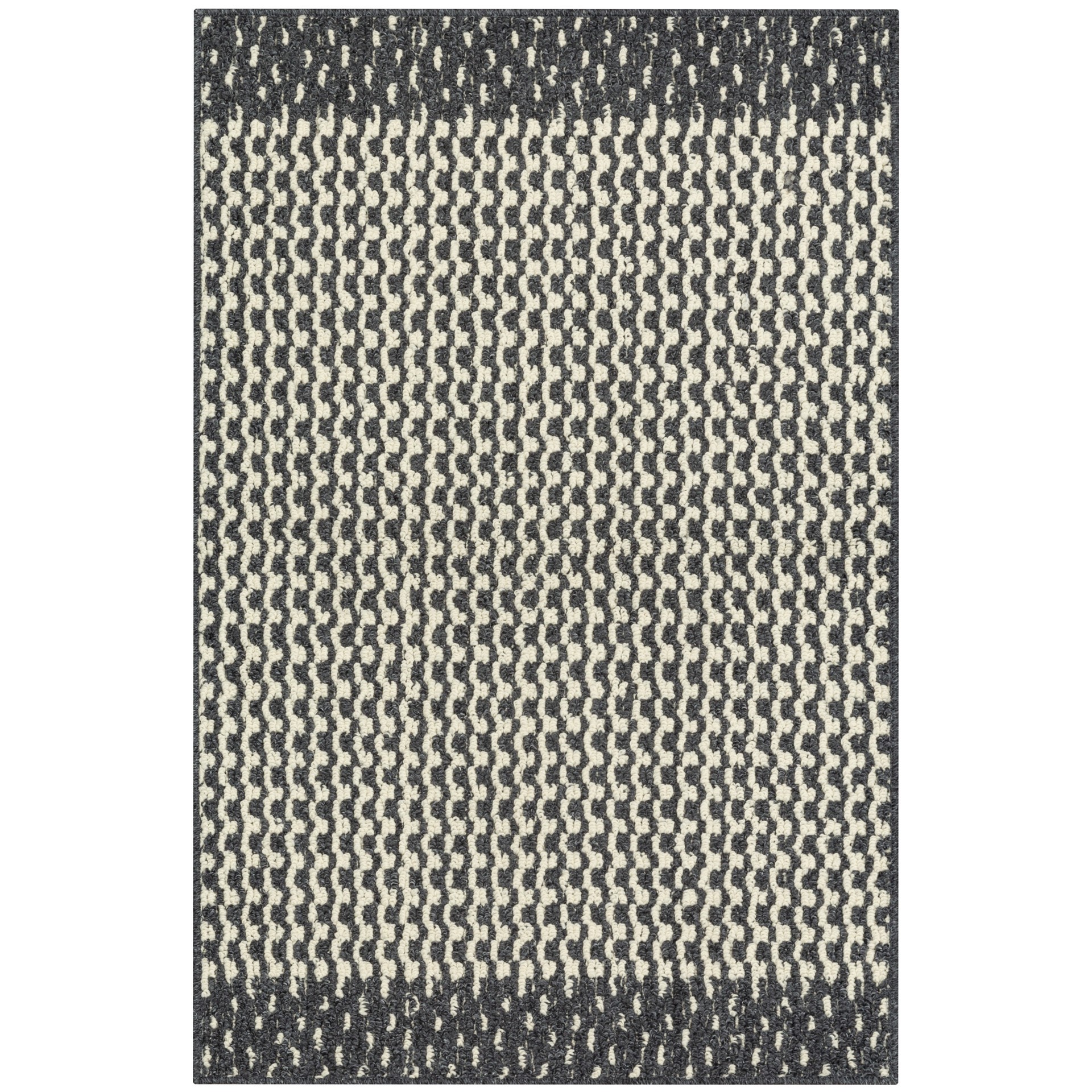 slide 3 of 6, Style Selections 2 X 4 (ft) Ash Heather/Almond Indoor Border Oriental Machine Washable Throw Rug, 1 ct