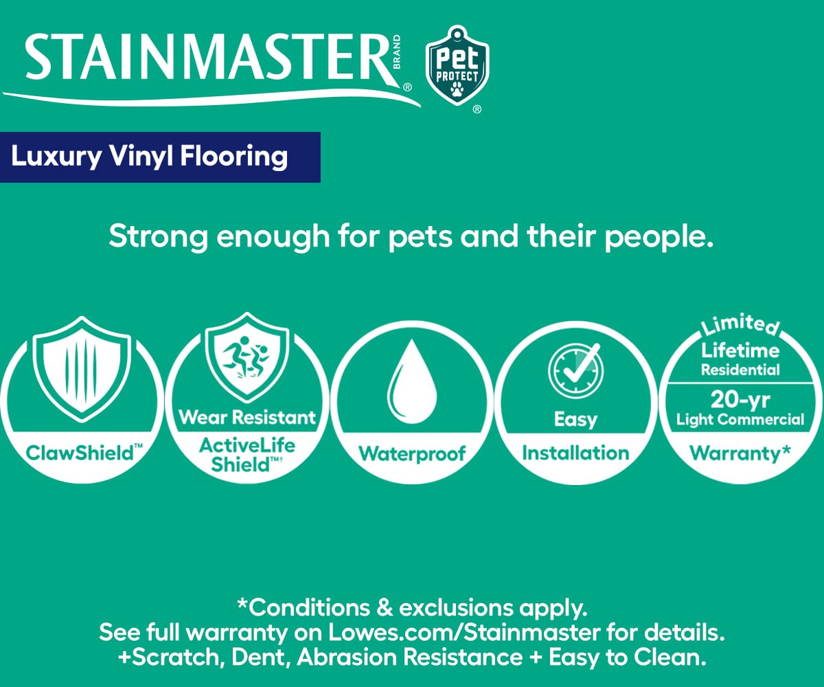 slide 4 of 6, STAINMASTER PetProtect Bascom Park 20-mil x 7-in W x 48-in L Waterproof Luxury Vinyl Plank Flooring ( 18.57-sq ft Carton ), 1 ct