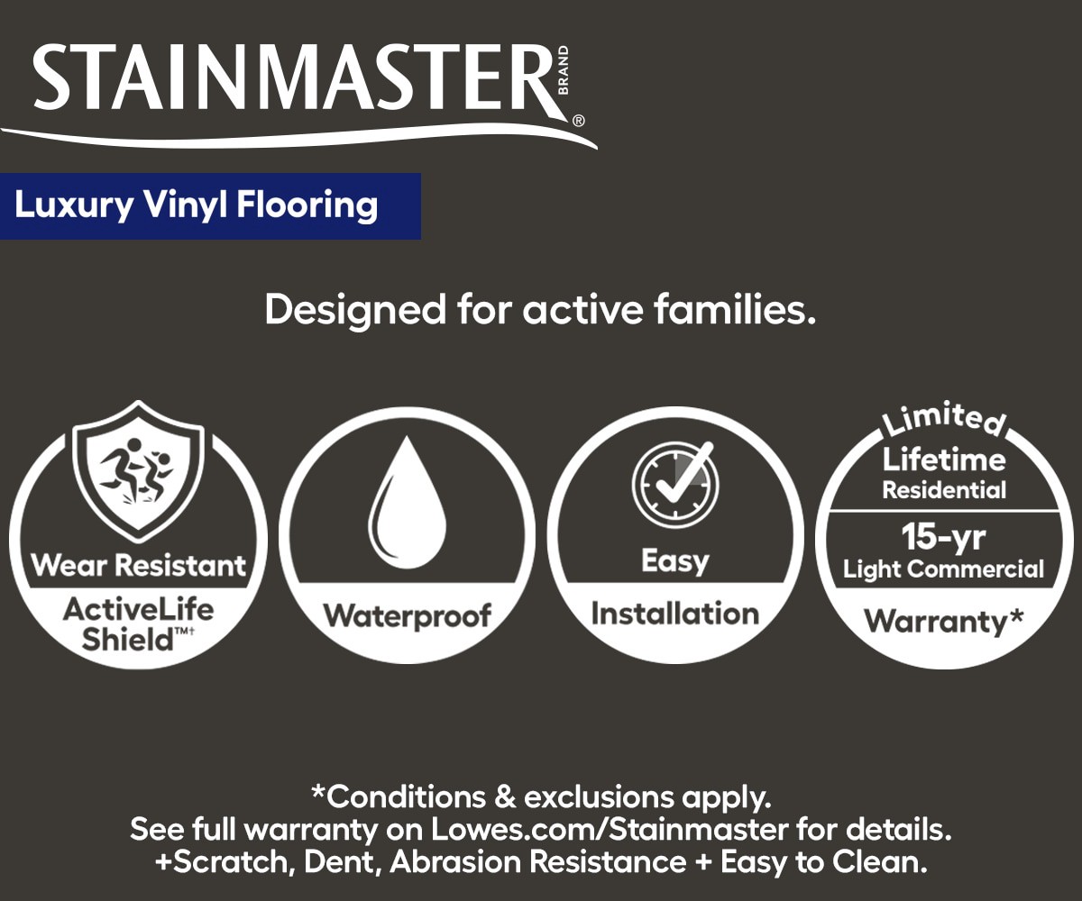 slide 4 of 6, STAINMASTER Sunflour Point Brown 12-mil x 7-in W x 48-in L Waterproof Interlocking Luxury Vinyl Plank Flooring (18.78-sq ft/ Carton), 1 ct