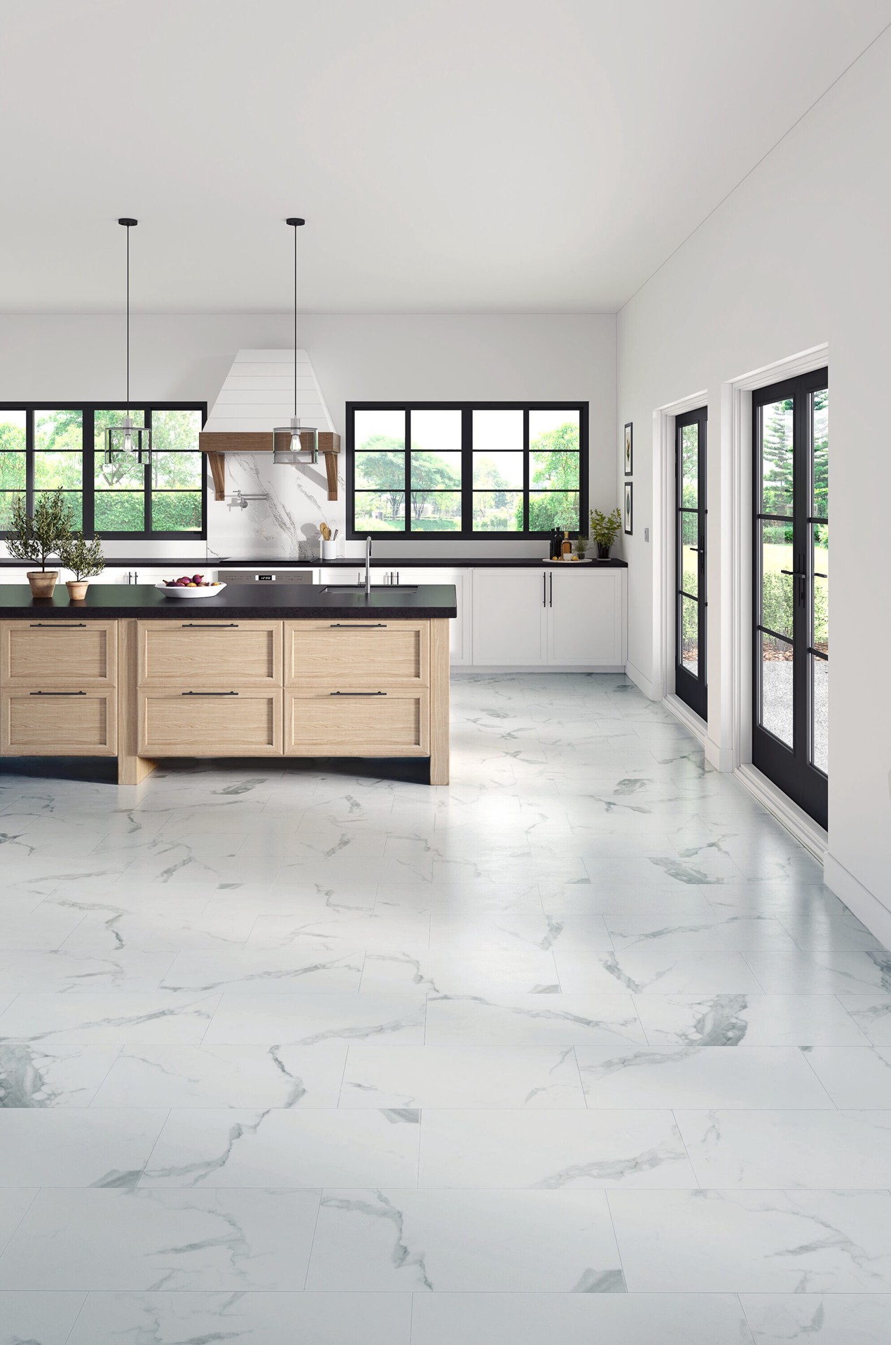 slide 4 of 6, STAINMASTER Glacier Calacatta 24-in L x 12-mil x 12-in W x Waterproof Marble look Luxury Vinyl Tile Flooring ( 19.79-sq ft Carton ), 1 ct