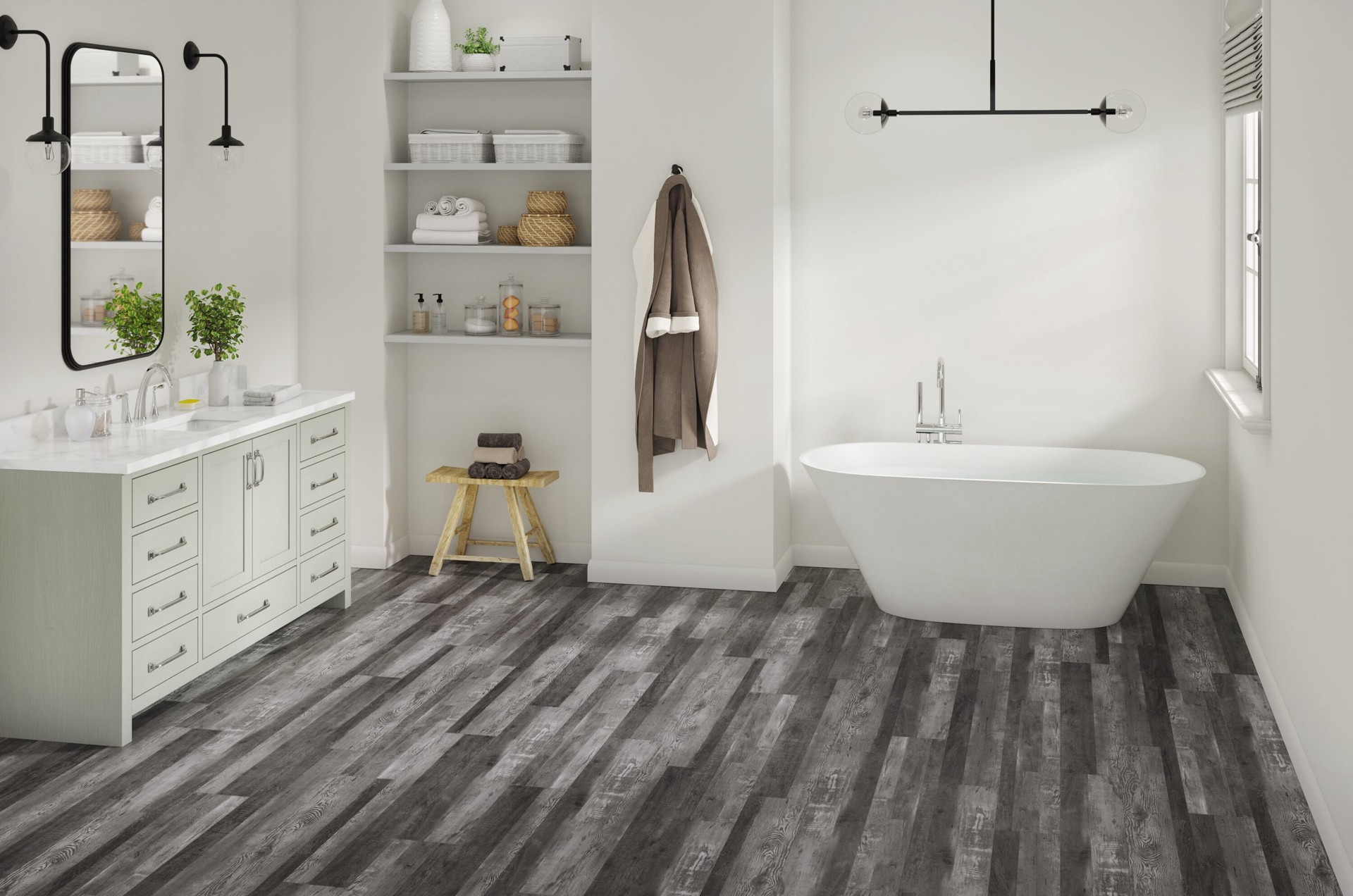 slide 3 of 6, STAINMASTER Carbon 12-mil x 7-in W x 48-in L Waterproof Luxury Vinyl Plank Flooring ( 18.78-sq ft Carton ), 1 ct