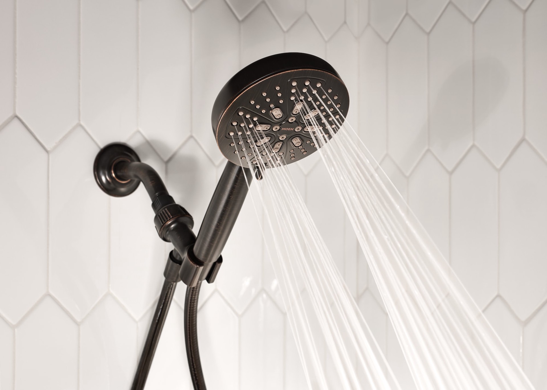 slide 6 of 6, Moen HydroEnergetix 8.0 -Spray Mediterranean Bronze Handheld Shower Head 1.75 GPM, 1 ct