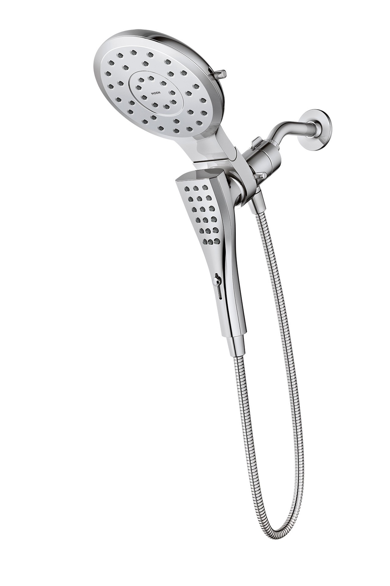 slide 1 of 6, Moen Verso 8.0 -Spray Chrome 7-in Round Rain Shower Head with Handheld Combo 1.75 GPM, 1 ct