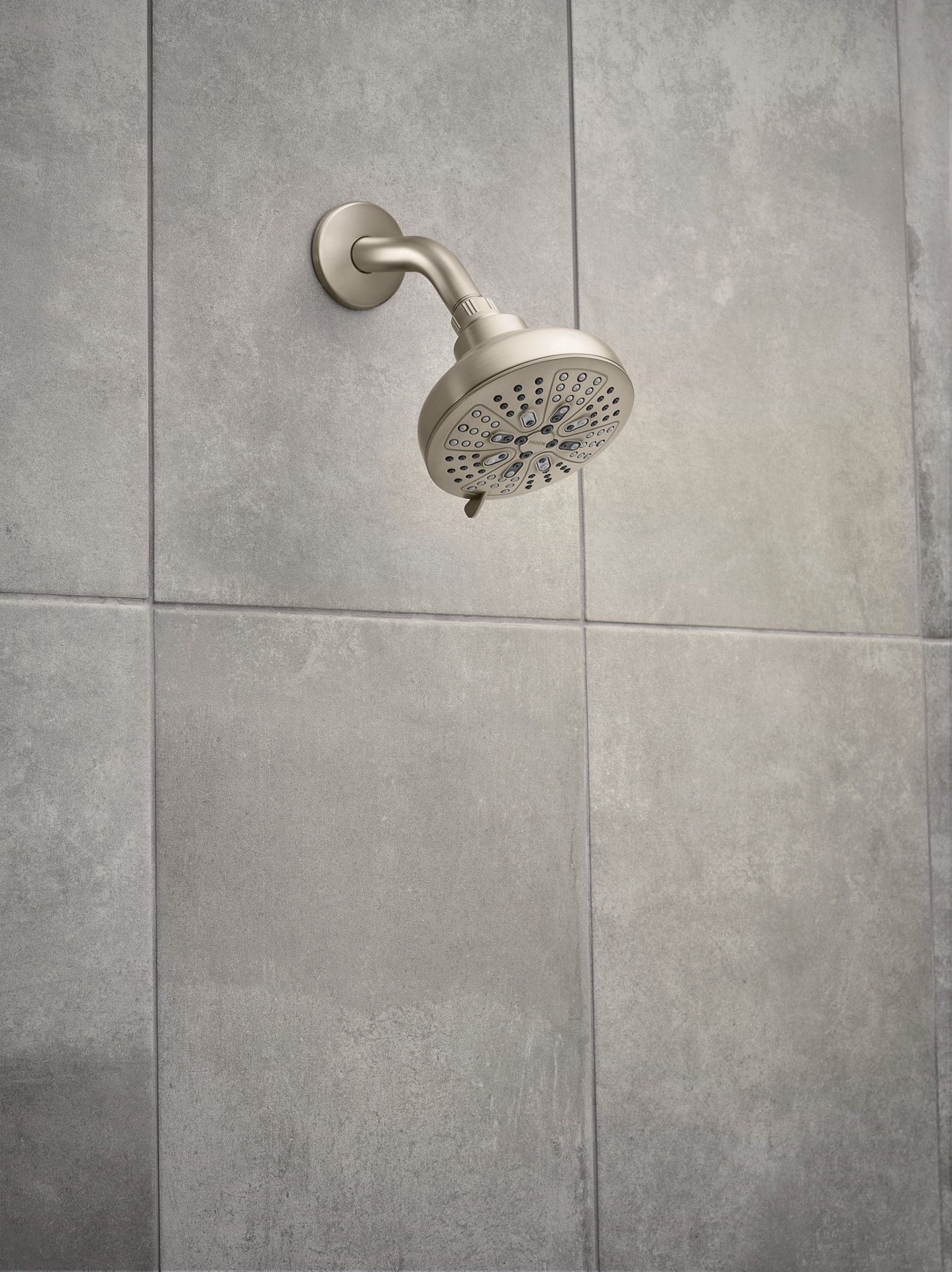 slide 2 of 6, Moen HydroEnergetix 8.0 -Spray Spot Resist Brushed Nickel 4.75-in Round Shower Head 1.75 GPM, 1 ct