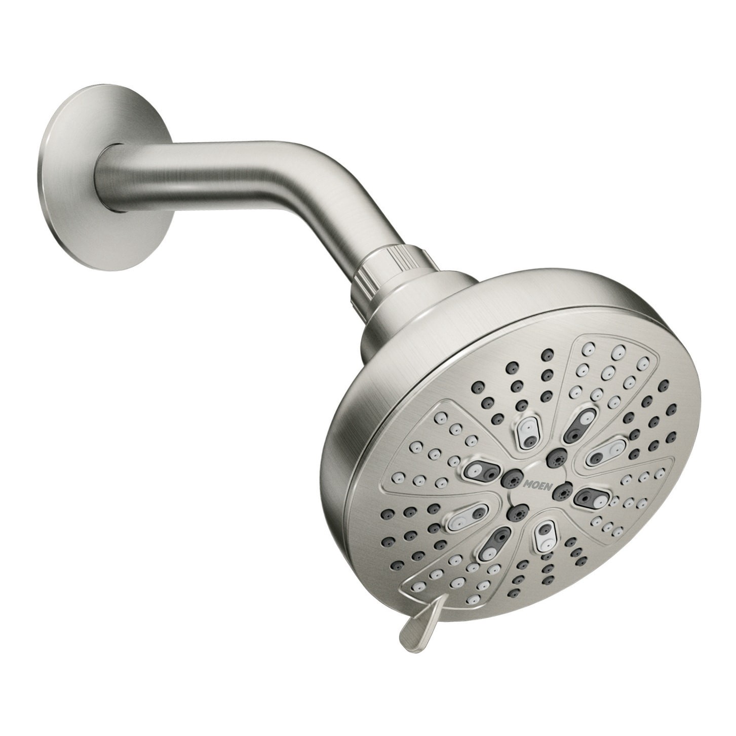 slide 1 of 6, Moen HydroEnergetix 8.0 -Spray Spot Resist Brushed Nickel 4.75-in Round Shower Head 1.75 GPM, 1 ct