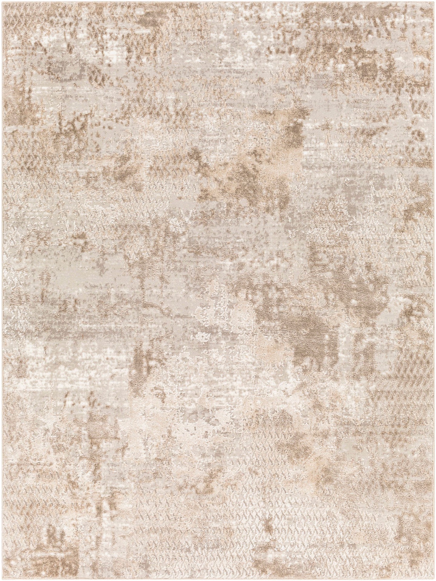 slide 4 of 6, Style Selections Glacial Ice 5 x 8 (ft) Loomed Polyester/Polypropylene Beige Rectangular Indoor Abstract Area rug, 1 ct
