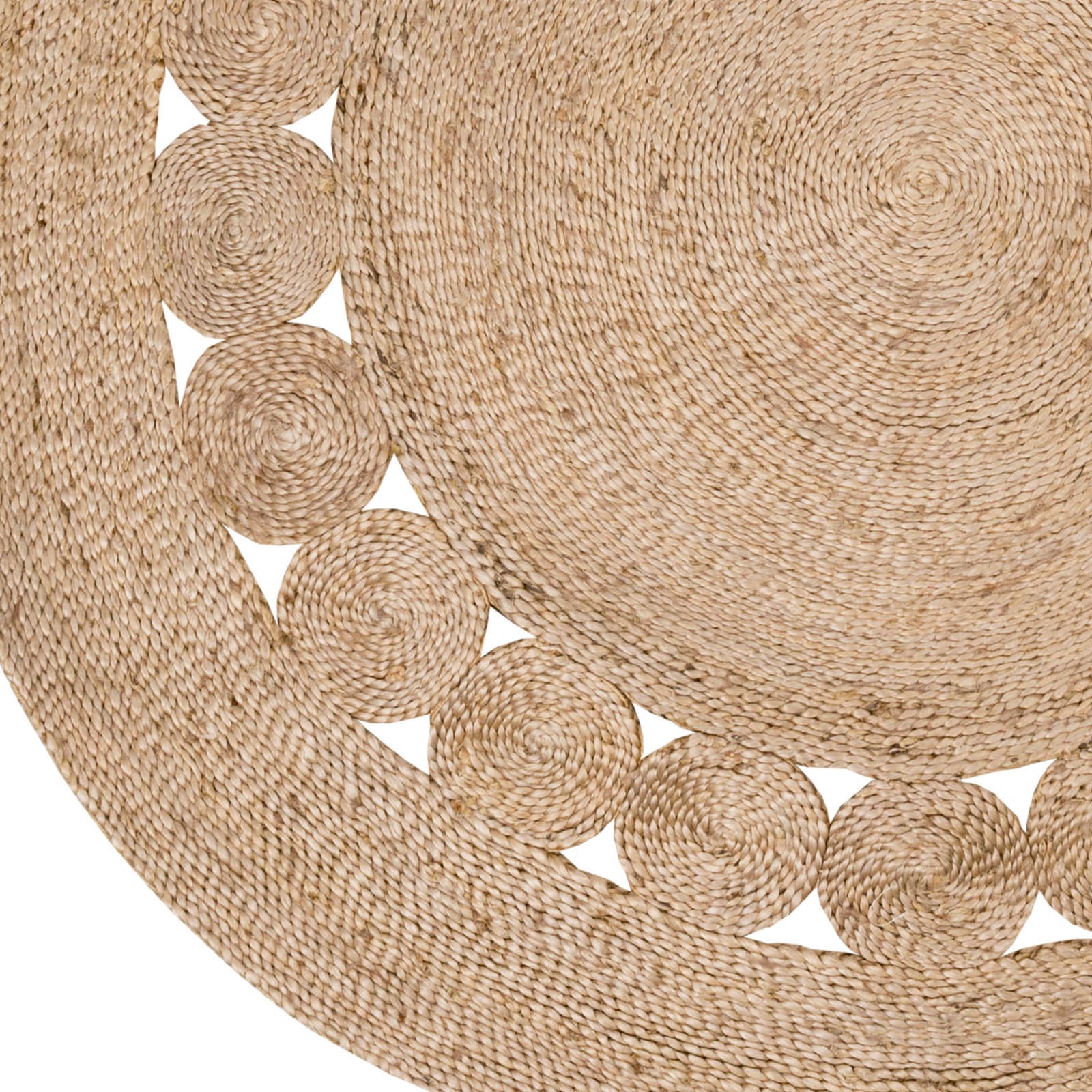 slide 3 of 6, allen + roth Handmade SeaGrass Round 5 x 5 (ft) Loomed Jute Khaki Round Indoor Solid Moroccan Pet Friendly Area rug, 1 ct