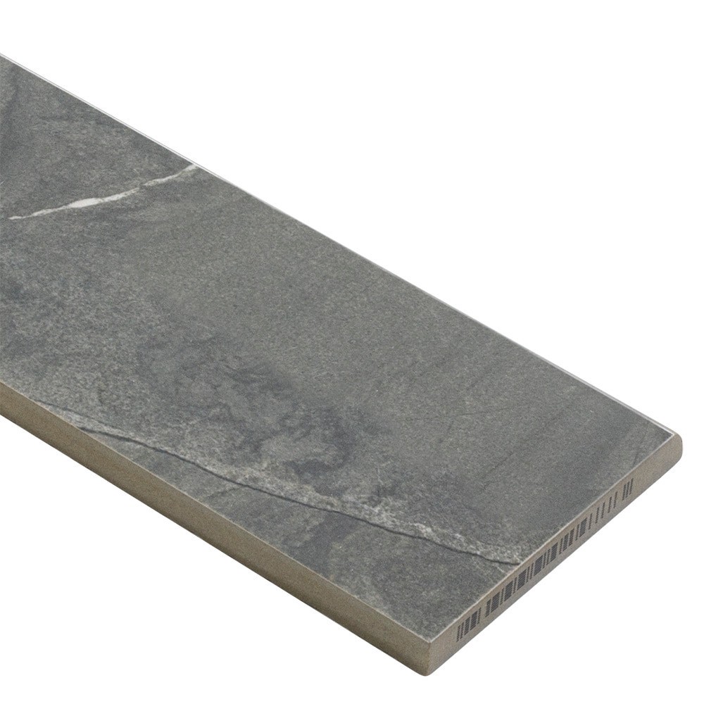 slide 3 of 4, Origin 21 Taupe Agate Bullnose 3-in x 12-in Polished Porcelain Marble Look Floor and Wall Tile (0.234-sq. ft/ Piece), 1 ct