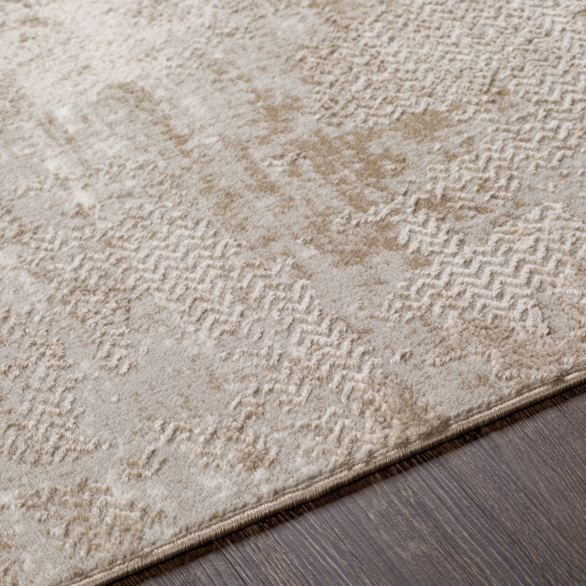 slide 4 of 6, Style Selections Glacial Ice 2 x 3 (ft) Loomed Polypropylene Beige Rectangular Indoor Abstract Area rug, 1 ct