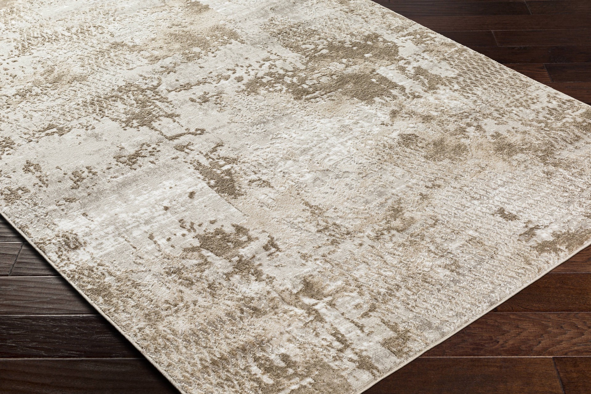 slide 5 of 6, Style Selections Glacial Ice 2 x 3 (ft) Loomed Polypropylene Beige Rectangular Indoor Abstract Area rug, 1 ct