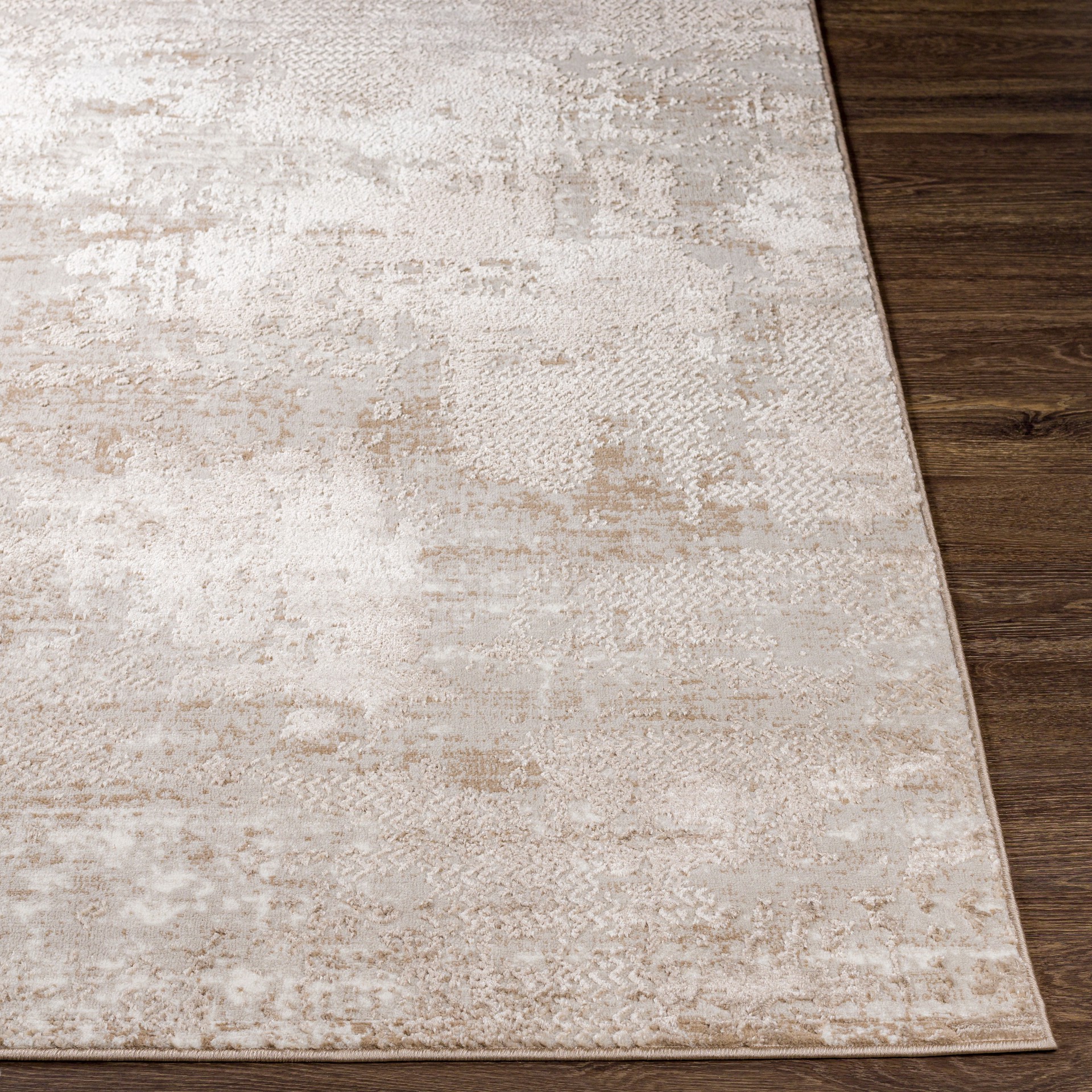slide 6 of 6, Style Selections Glacial Ice 2 x 3 (ft) Loomed Polypropylene Beige Rectangular Indoor Abstract Area rug, 1 ct