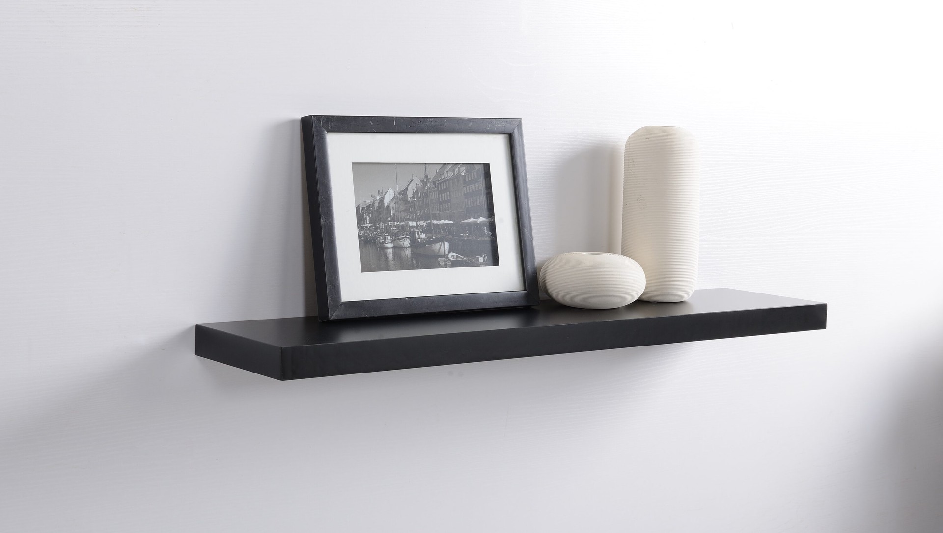 slide 2 of 6, Origin 21 35.43-in L x 7.87-in D x 1.5-in H Black Rectangular Floating Shelf, 1 ct