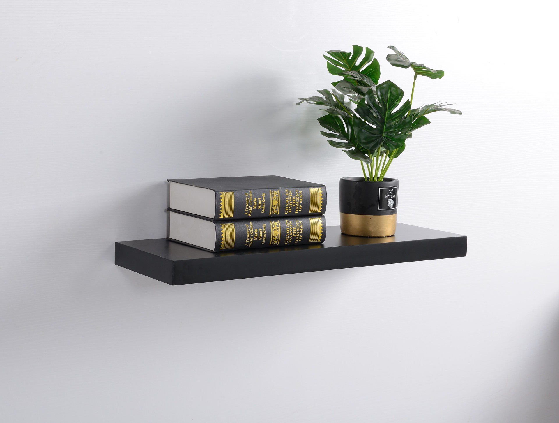 slide 2 of 5, Origin 21 23.62-in L x 7.87-in D x 1.5-in H Black Rectangular Floating Shelf, 1 ct