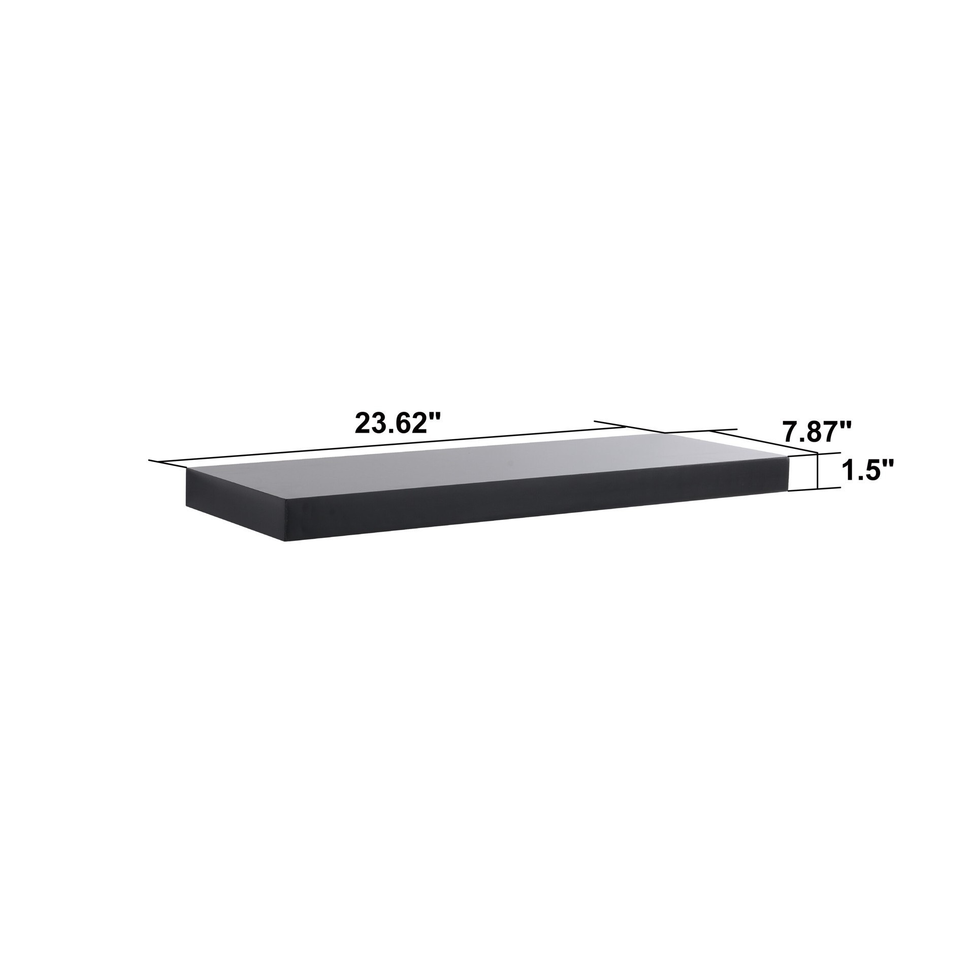 slide 5 of 5, Origin 21 23.62-in L x 7.87-in D x 1.5-in H Black Rectangular Floating Shelf, 1 ct