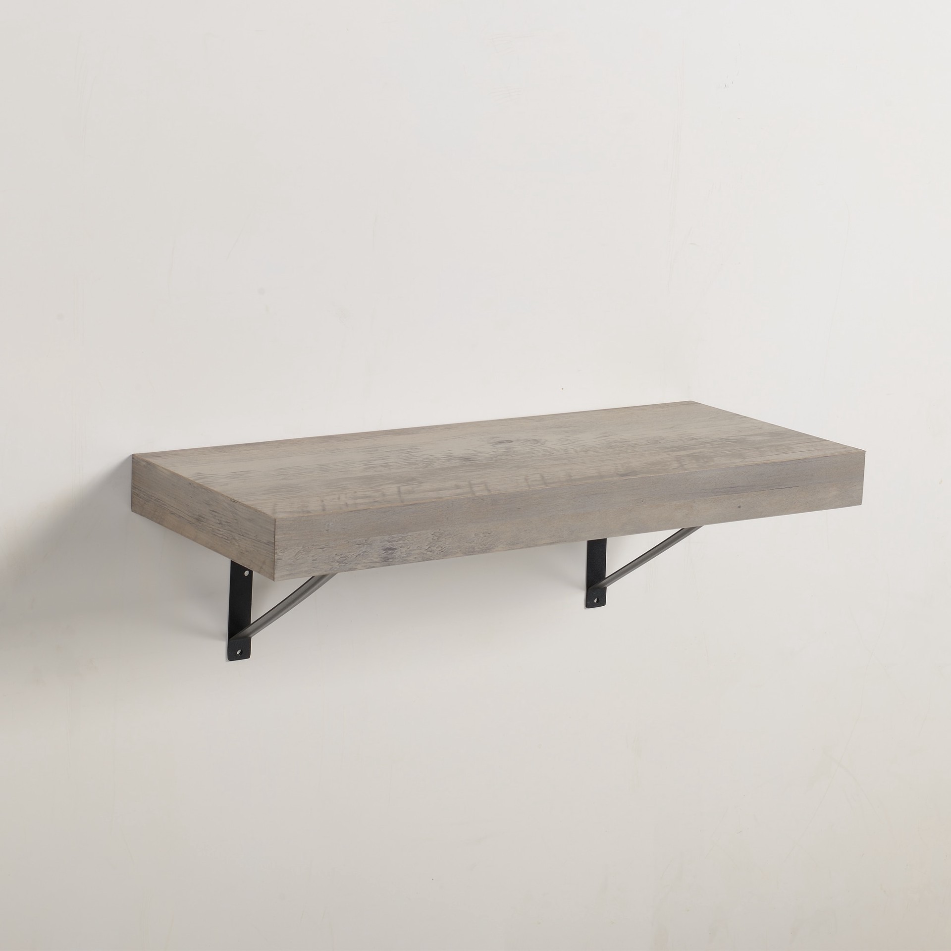 slide 1 of 1, allen + roth 23.62-in L x 9.49-in D x 7.76-in H Distressed Rectangular Bracket Shelf Decorative Shelf, 1 ct