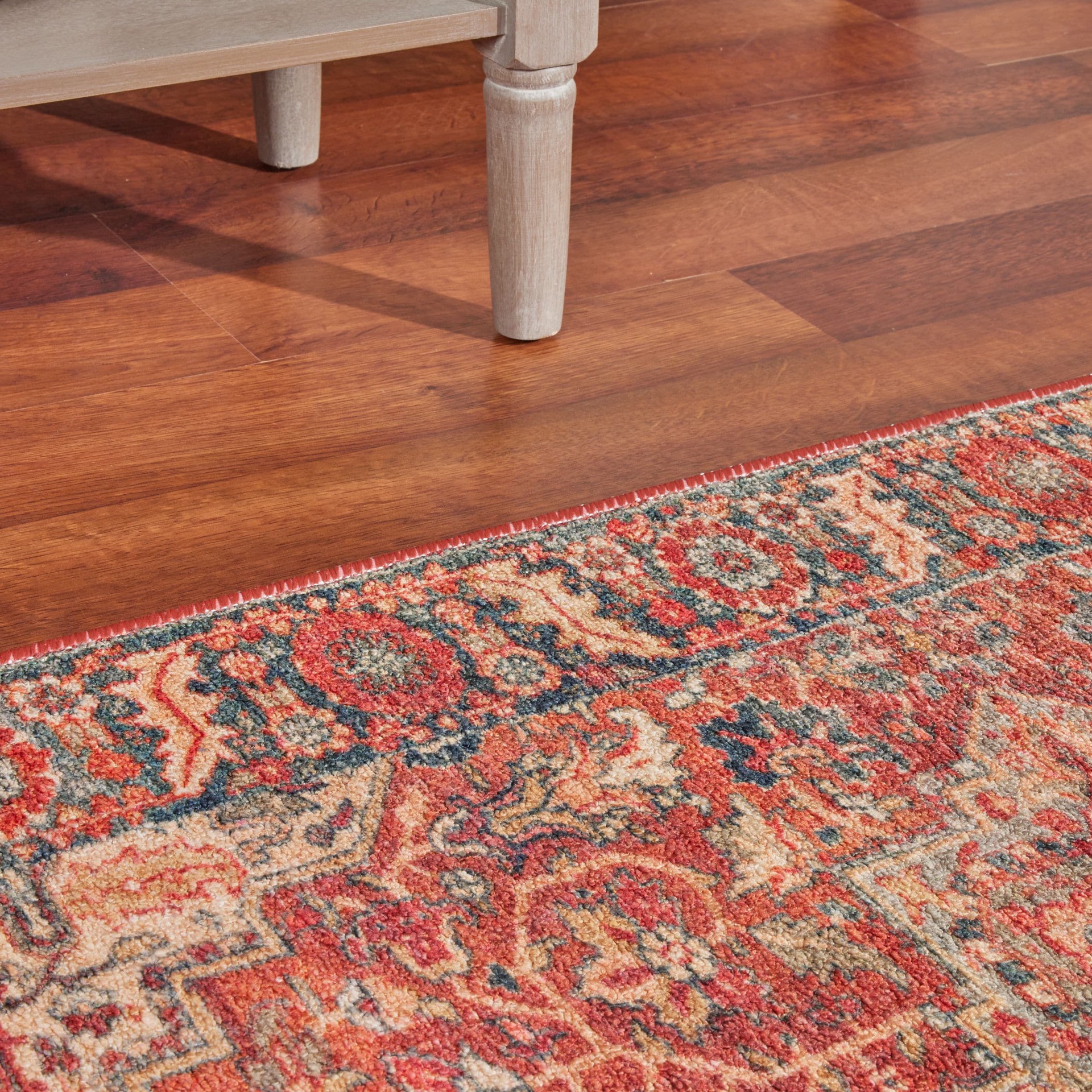 slide 2 of 6, allen + roth Terra Medallion 2 x 8 (ft) Loomed Rust Rectangular Indoor Medallion Persian Machine washable Pet Friendly Runner rug, 1 ct
