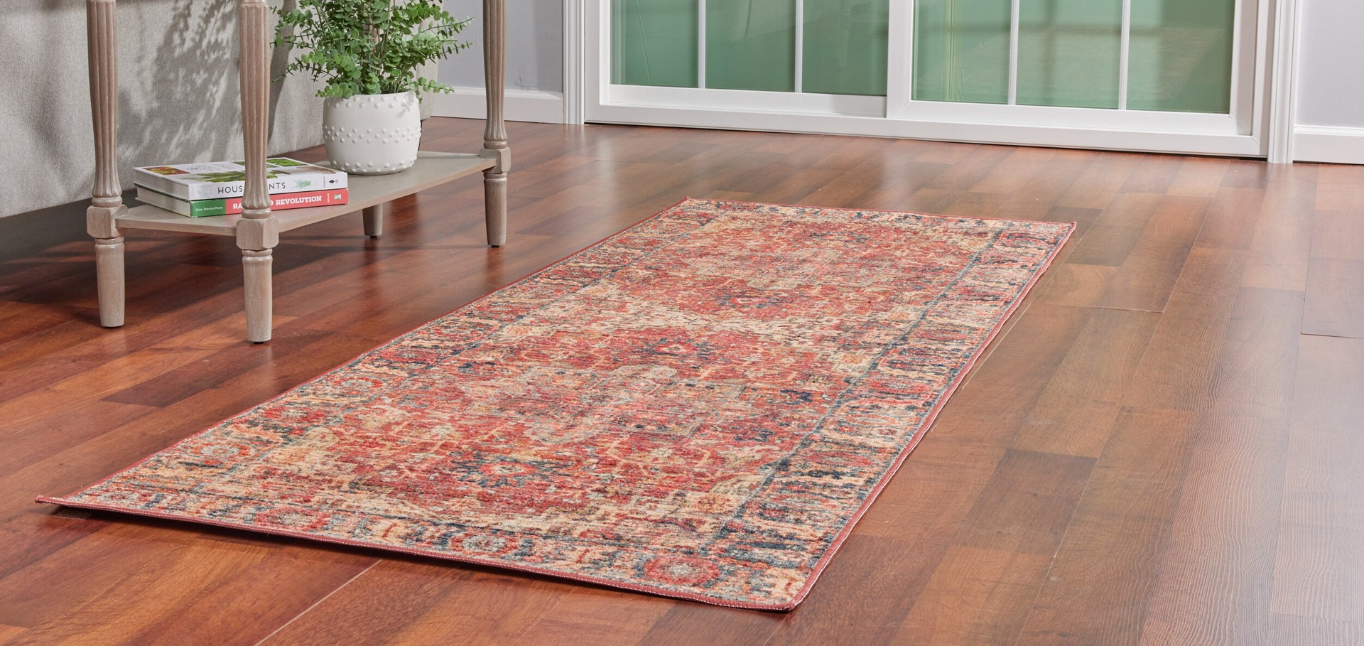 slide 5 of 6, allen + roth Terra Medallion 2 x 8 (ft) Loomed Rust Rectangular Indoor Medallion Persian Machine washable Pet Friendly Runner rug, 1 ct